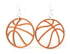 Basketball Earrings # 1205 are crafted from sustainably sourced, carved wood and use hypoallergenic materials for all-day comfort.