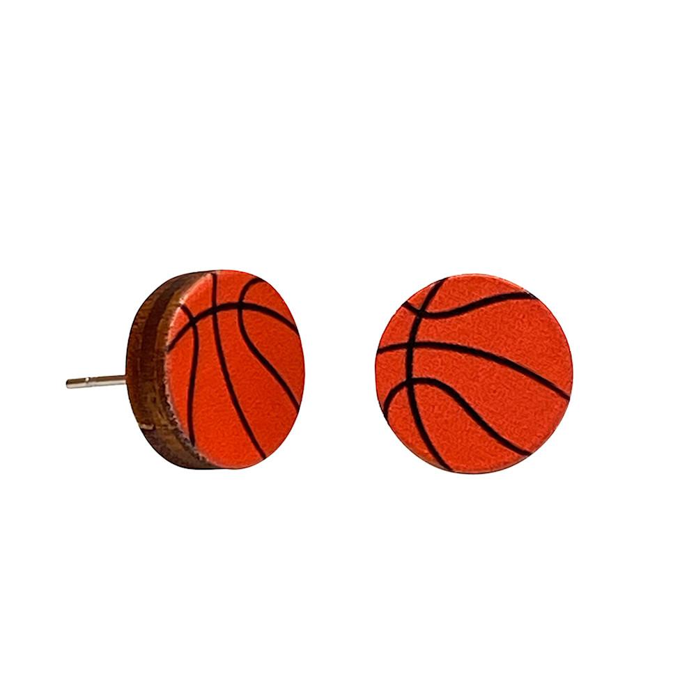 The Basketball Stud Earrings #3094 mimic basketballs' vibrant spirit. Made from sustainably sourced wood, they blend style and eco-friendliness, adding a playful touch to any outfit.