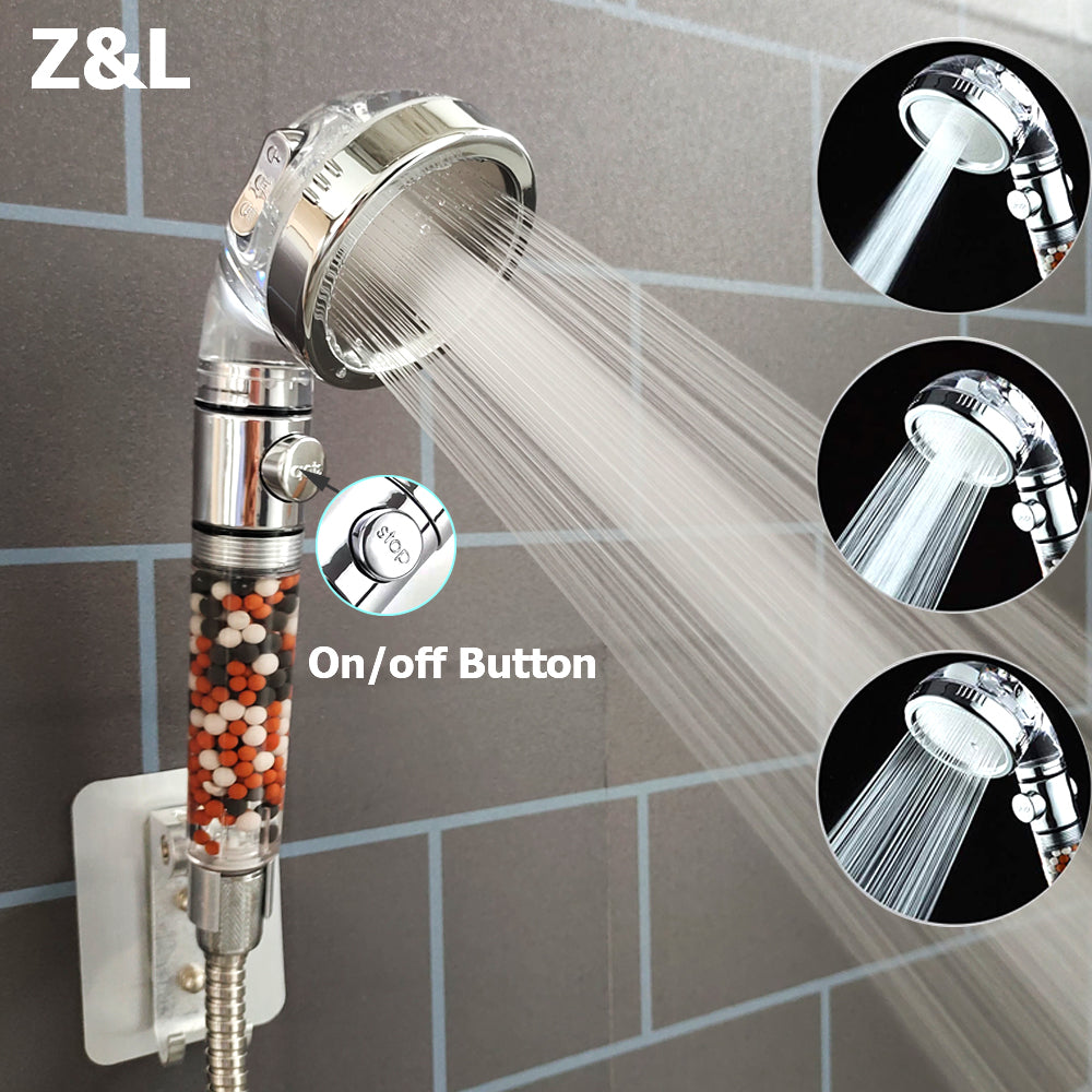 Z&l Hot Bathroom 3 Modes High Pressure Adjustment Ionic Mineral Anion