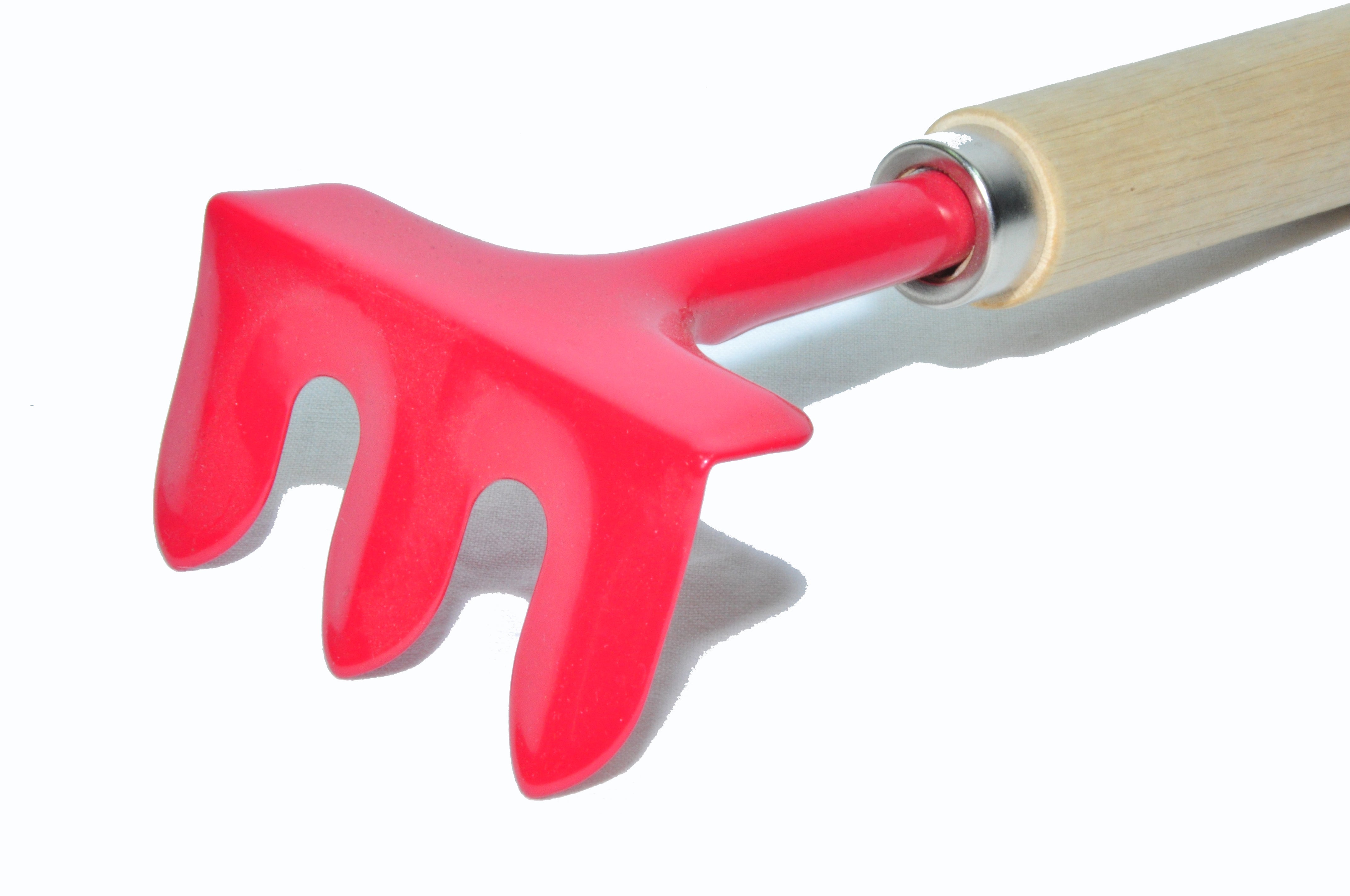 JustForKids Kids Garden Tools Set with Tote: This striped gardening tote with green handles is perfect for young gardeners. It conveniently holds essential tools such as a red rake, a green shovel, and a blue spade in its pockets.