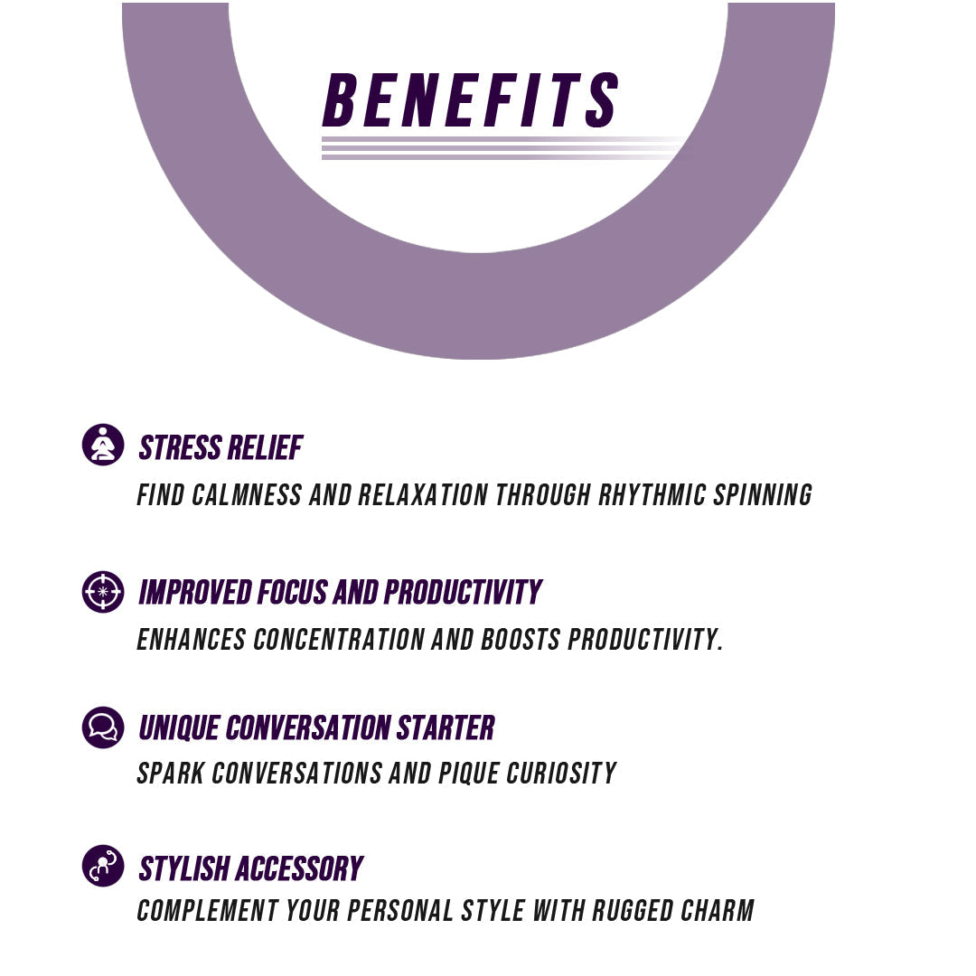 A Bike Chain Gear Spinner with two rivets lies on a glossy white surface, evoking the image of a sleek gear fidget spinner crafted for contemporary stress relief.