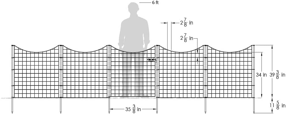 Black Metal Garden Fence Bundle
