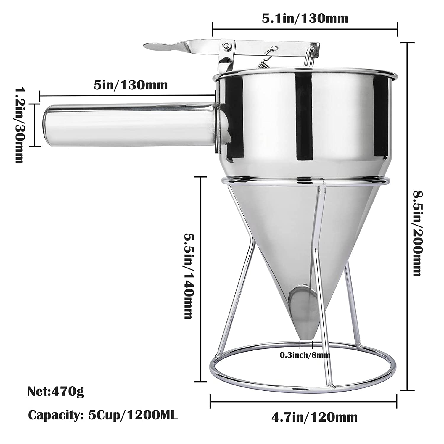 Pancake Batter Dispenser with Stand