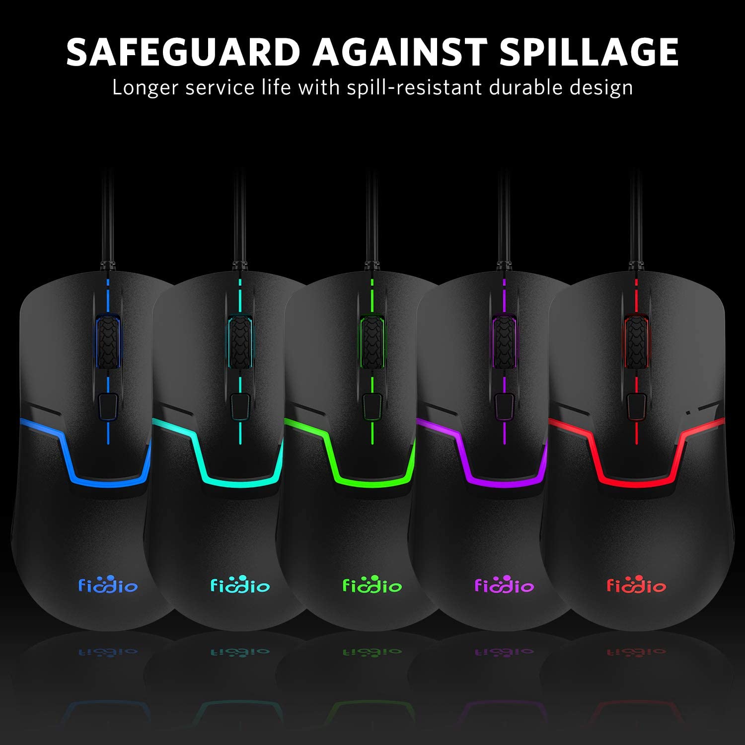 Rainbow Wired Gaming Computer Keyboard and Mouse Combo