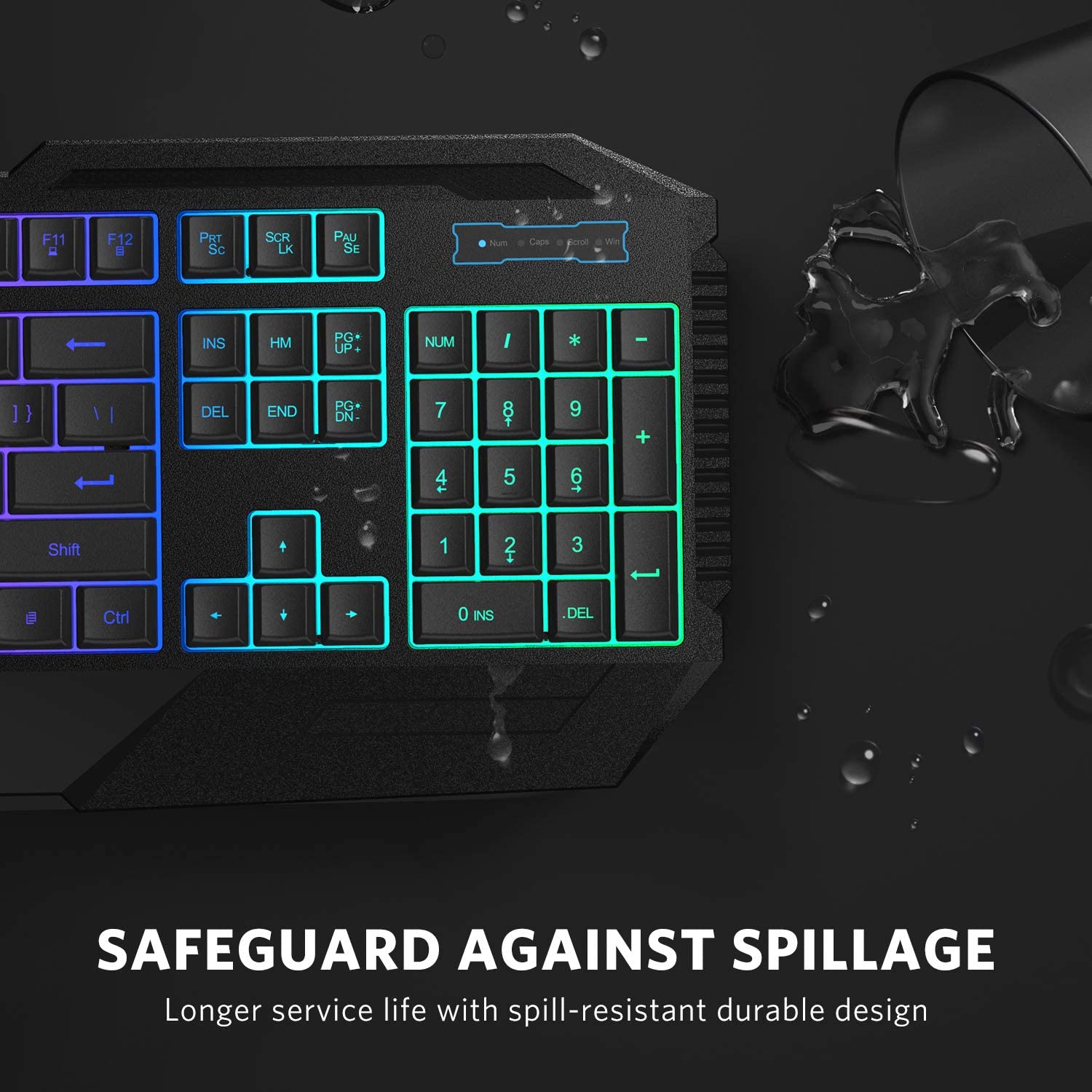 Rainbow Wired Gaming Computer Keyboard and Mouse Combo