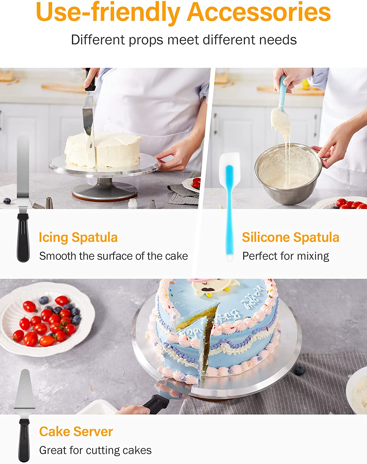 Turntable Cake Decorating Kit Supplies