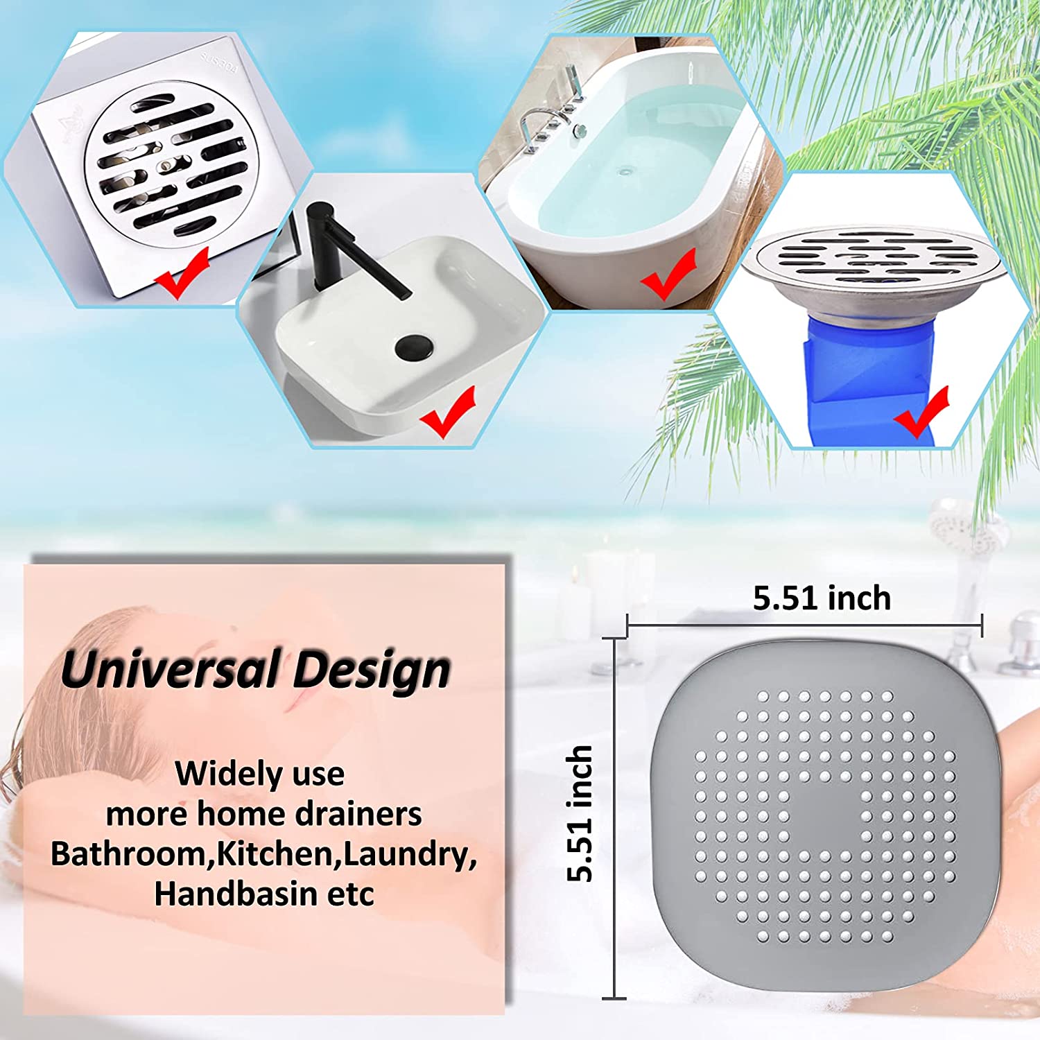 Shower Silicone Hair Stopper