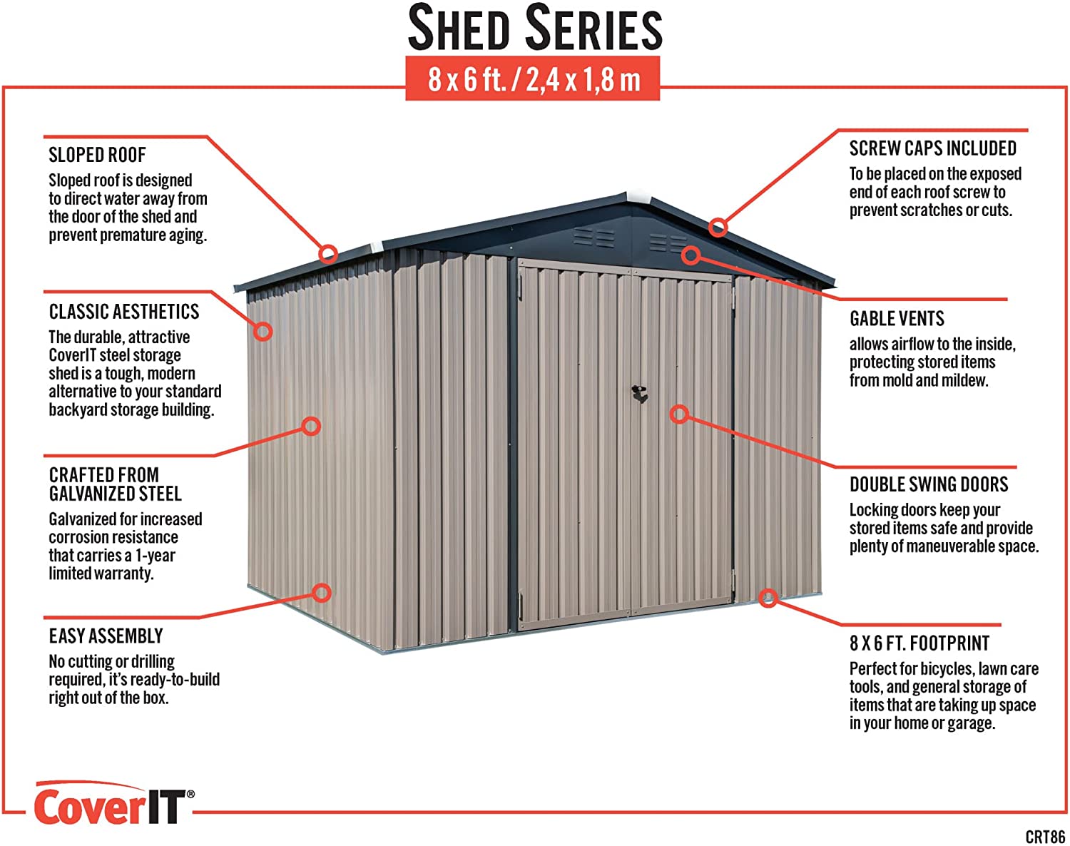 Outdoor Steel Storage Metal Shed