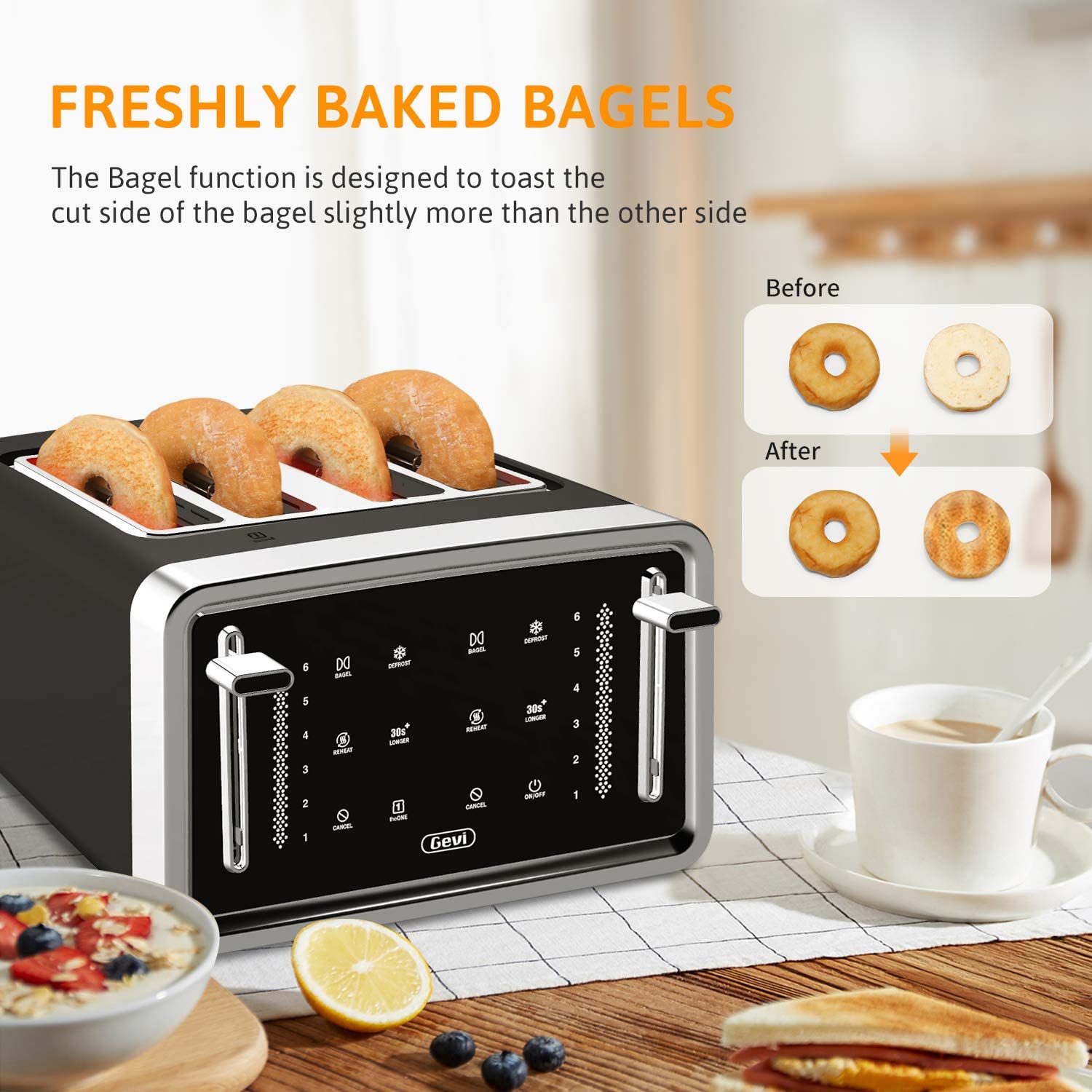 Led Display Touchscreen Bagel Toaster