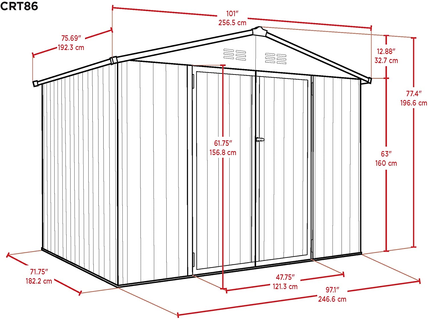Outdoor Steel Storage Metal Shed