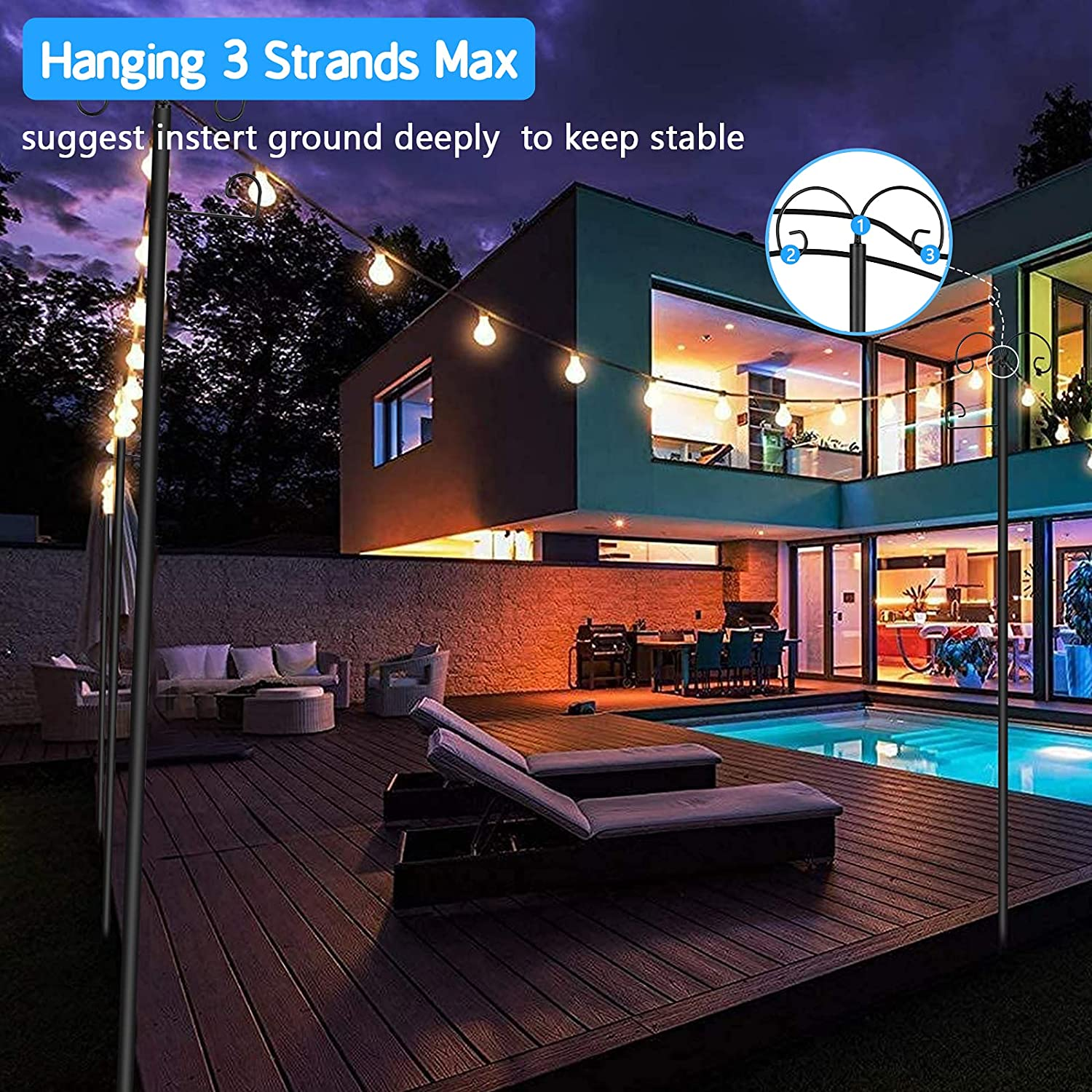 Outdoor Lights Metal Poles