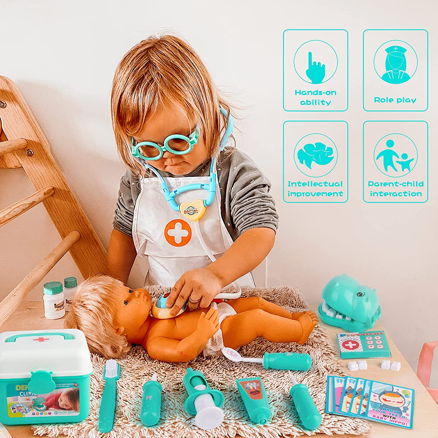 Durable Dentist Toys Doctor Kit for Kids Pretend Play