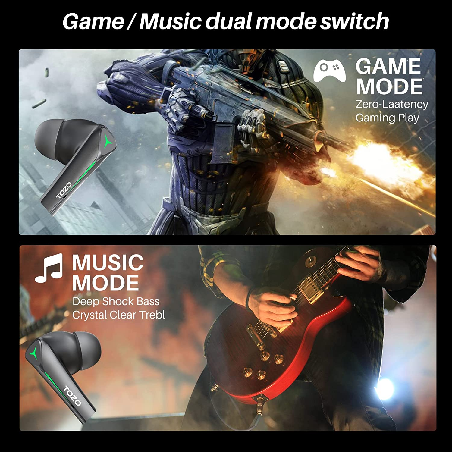 Wireless Earbuds Bluetooth Gaming Headphones