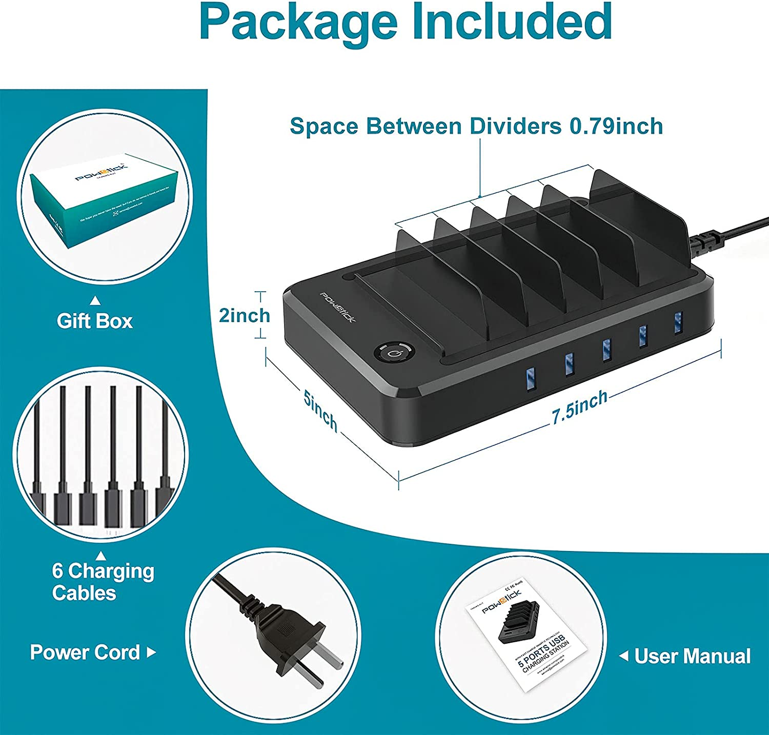 Multi USB Charger Station Organizer