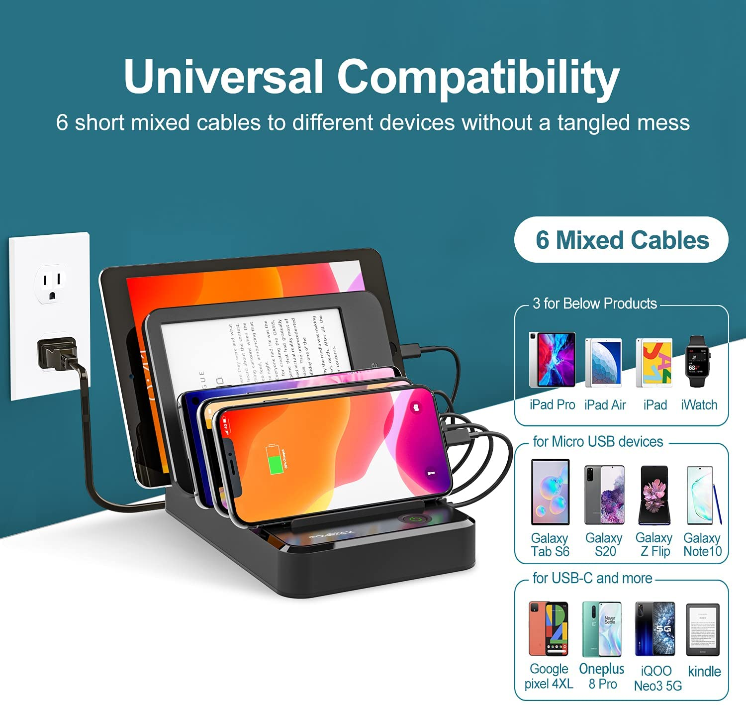 Multi USB Charger Station Organizer