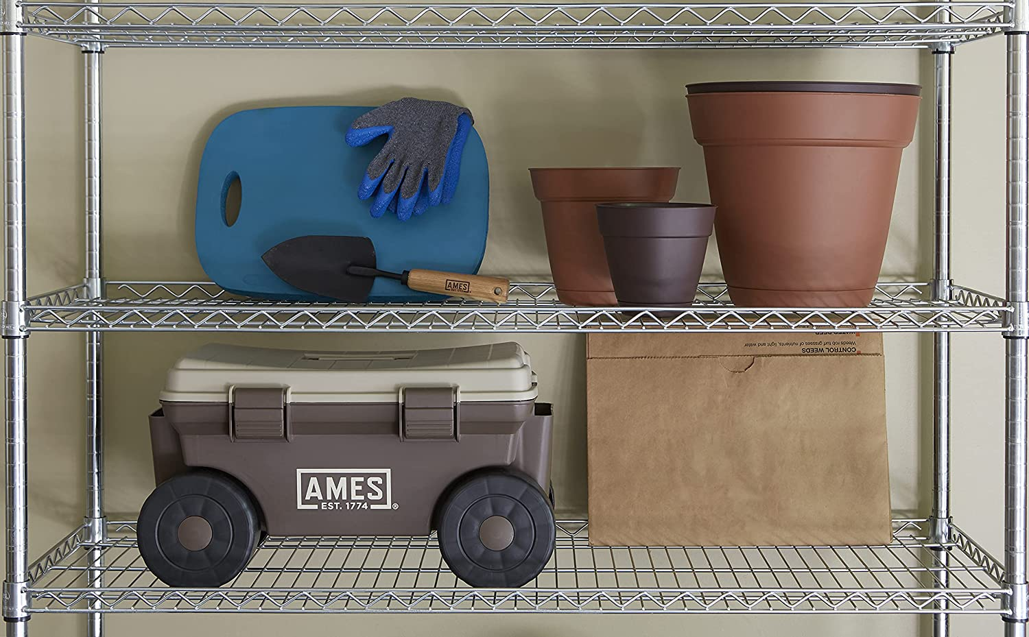 Rolling Lawn & Garden Storage Cart