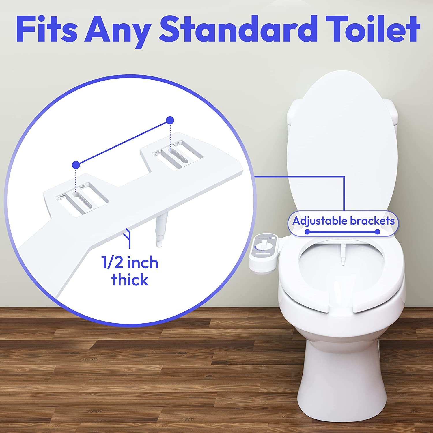 Non-Electric Bidet with Adjustable Fresh Water Jet Spray
