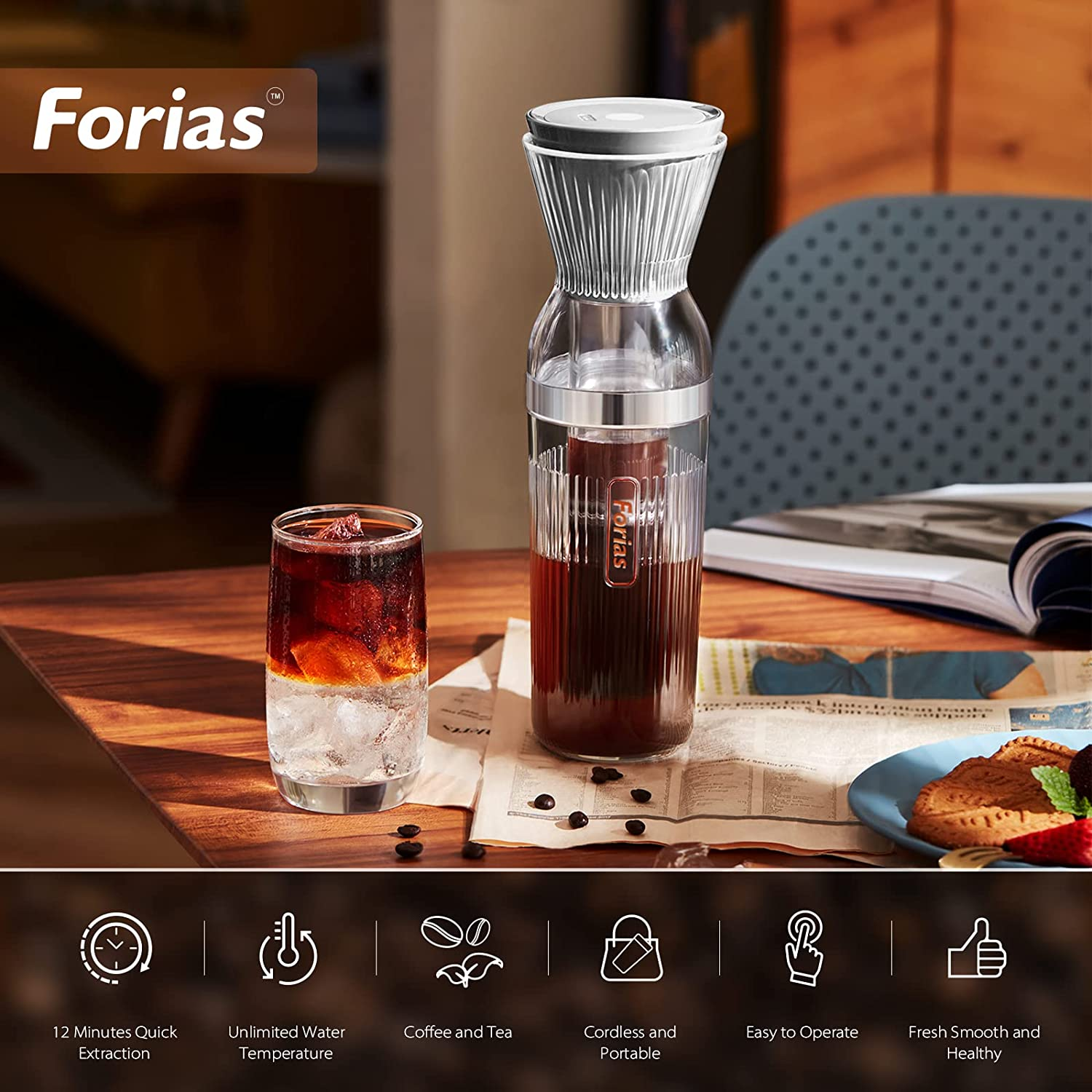 Cordless Electric Cold Brew Coffee Maker