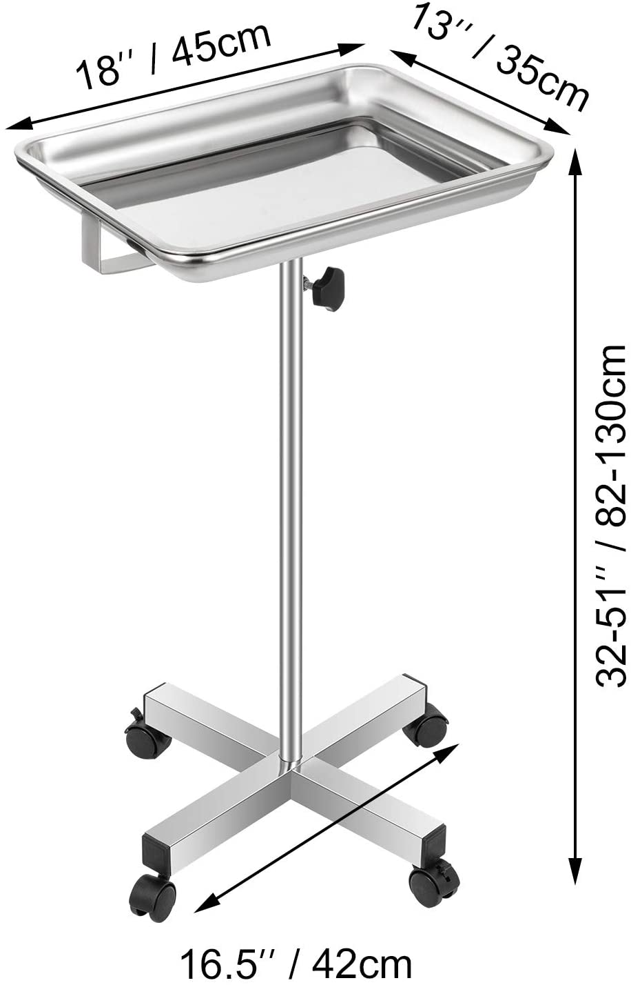 Adjustable Stainless Steel Mayo Tray Stand