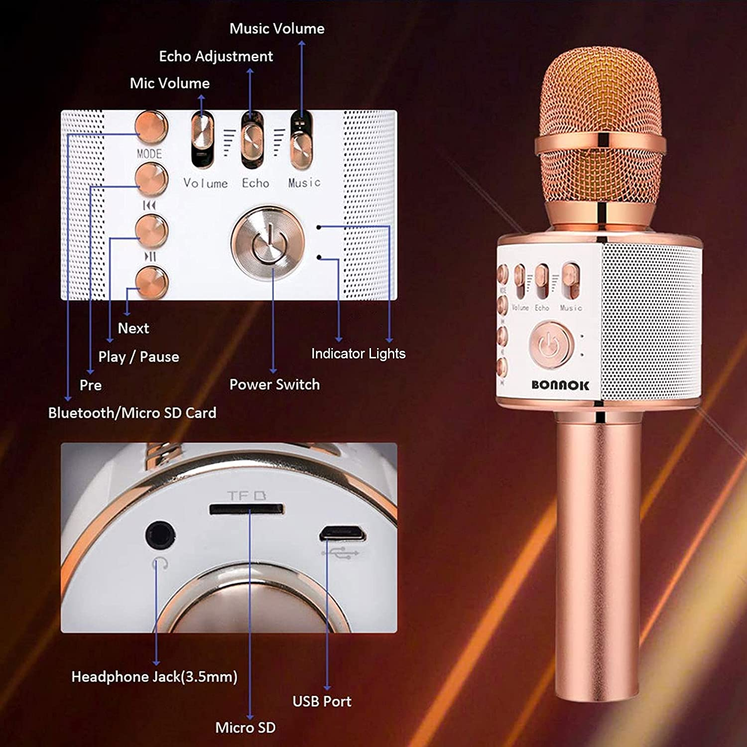 Wireless Bluetooth Karaoke Microphone