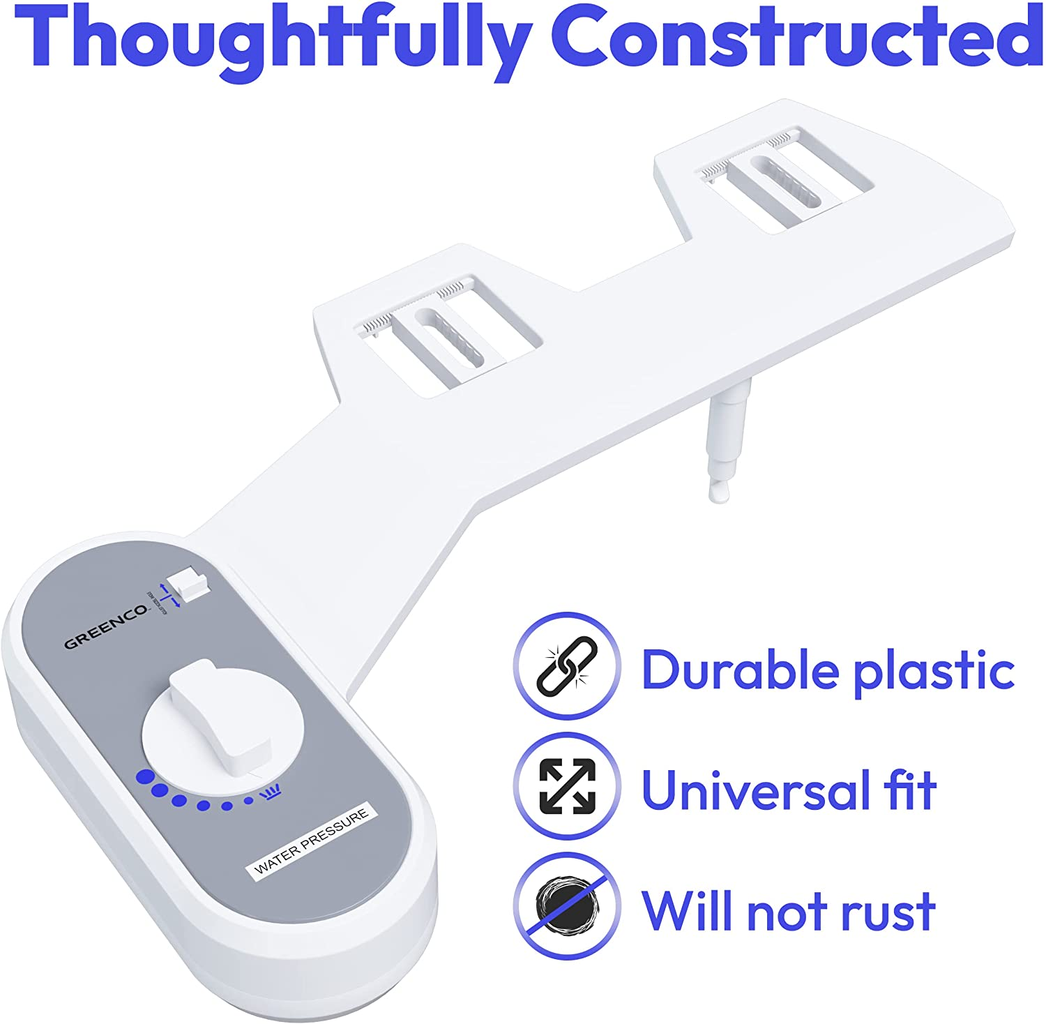 Non-Electric Bidet with Adjustable Fresh Water Jet Spray