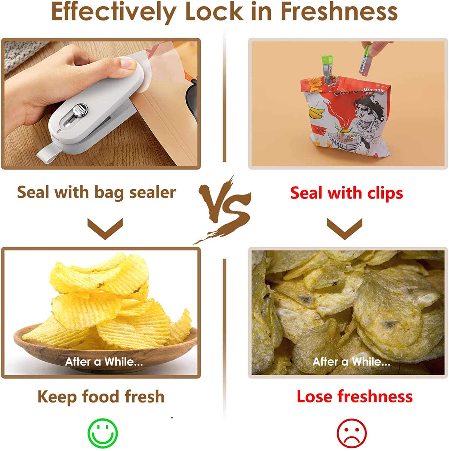 Portable Handheld Vacuum Bag Resealer
