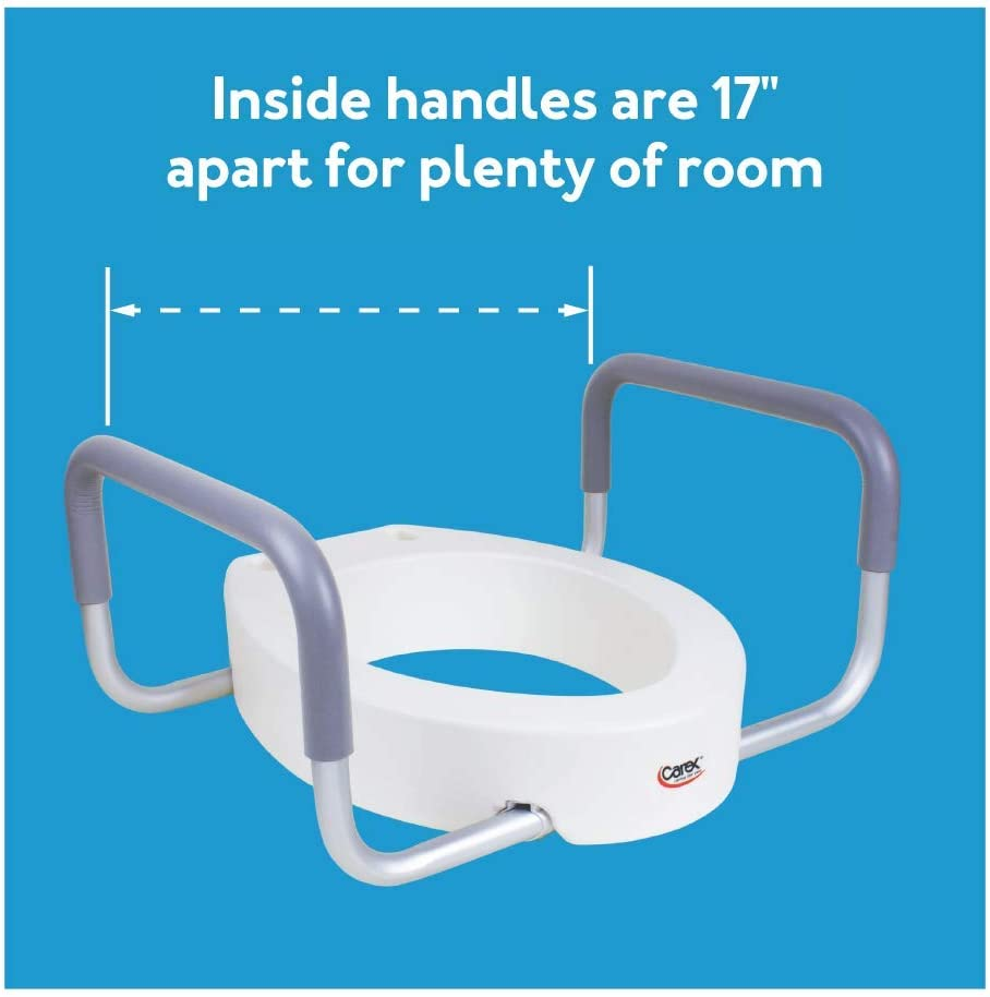 Elevated Toilet Riser with Removable Padded Handles