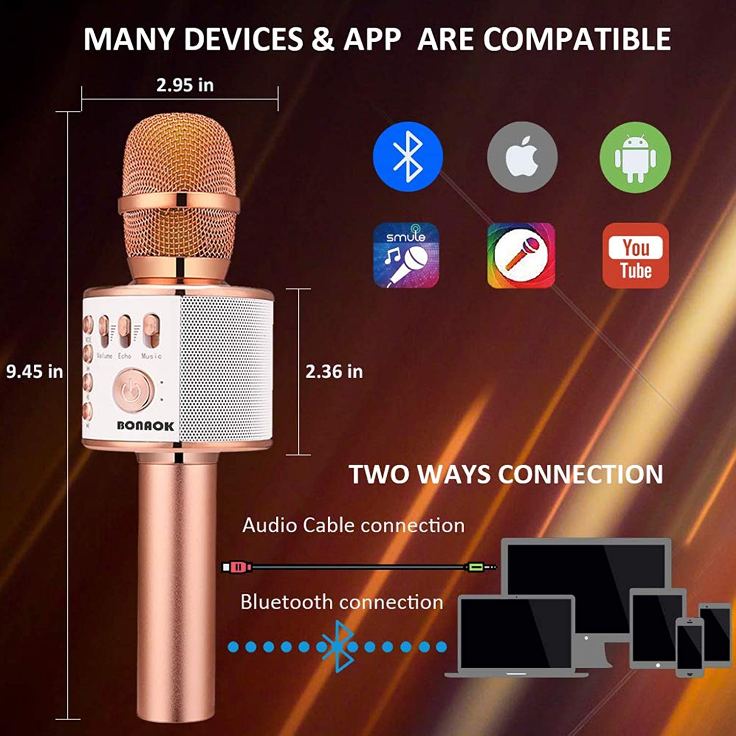 Wireless Bluetooth Karaoke Microphone
