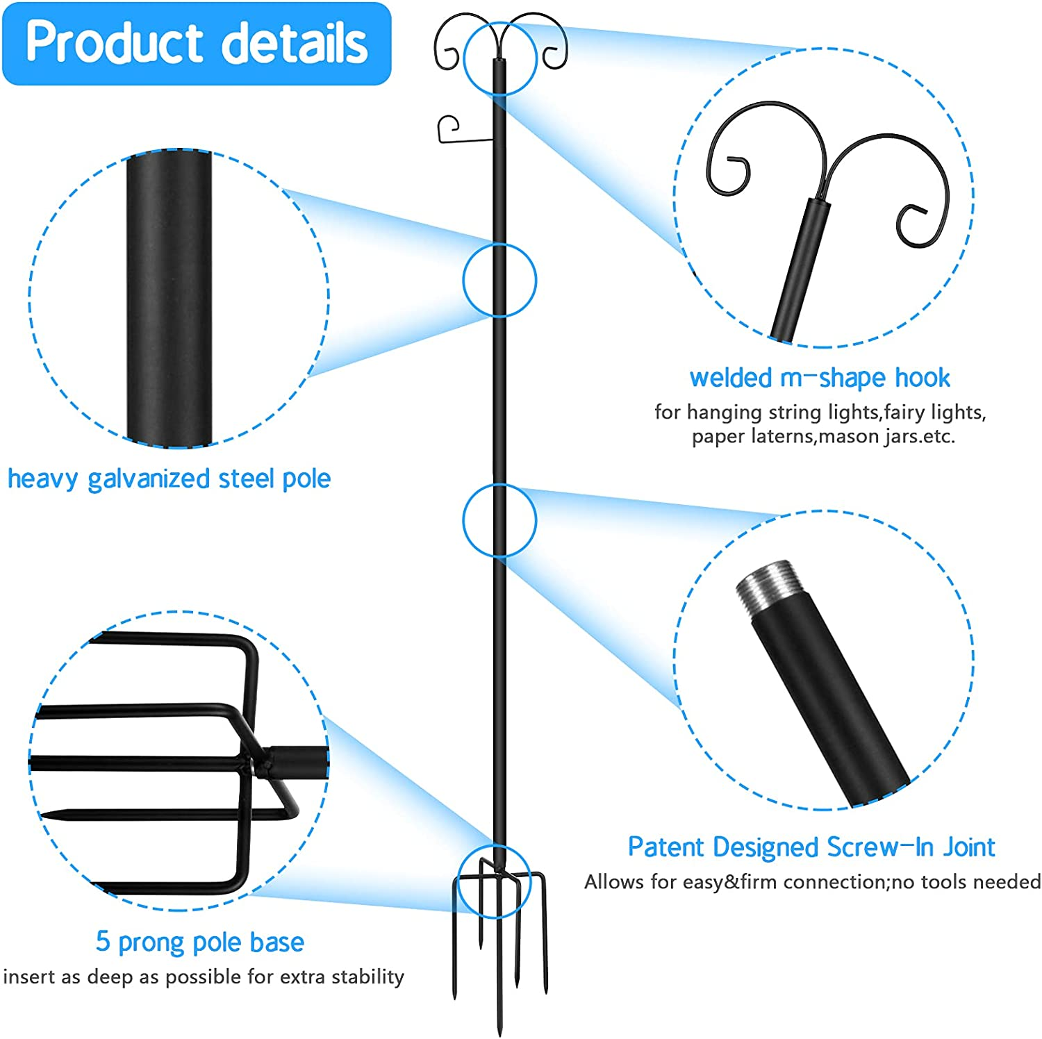 Outdoor Lights Metal Poles
