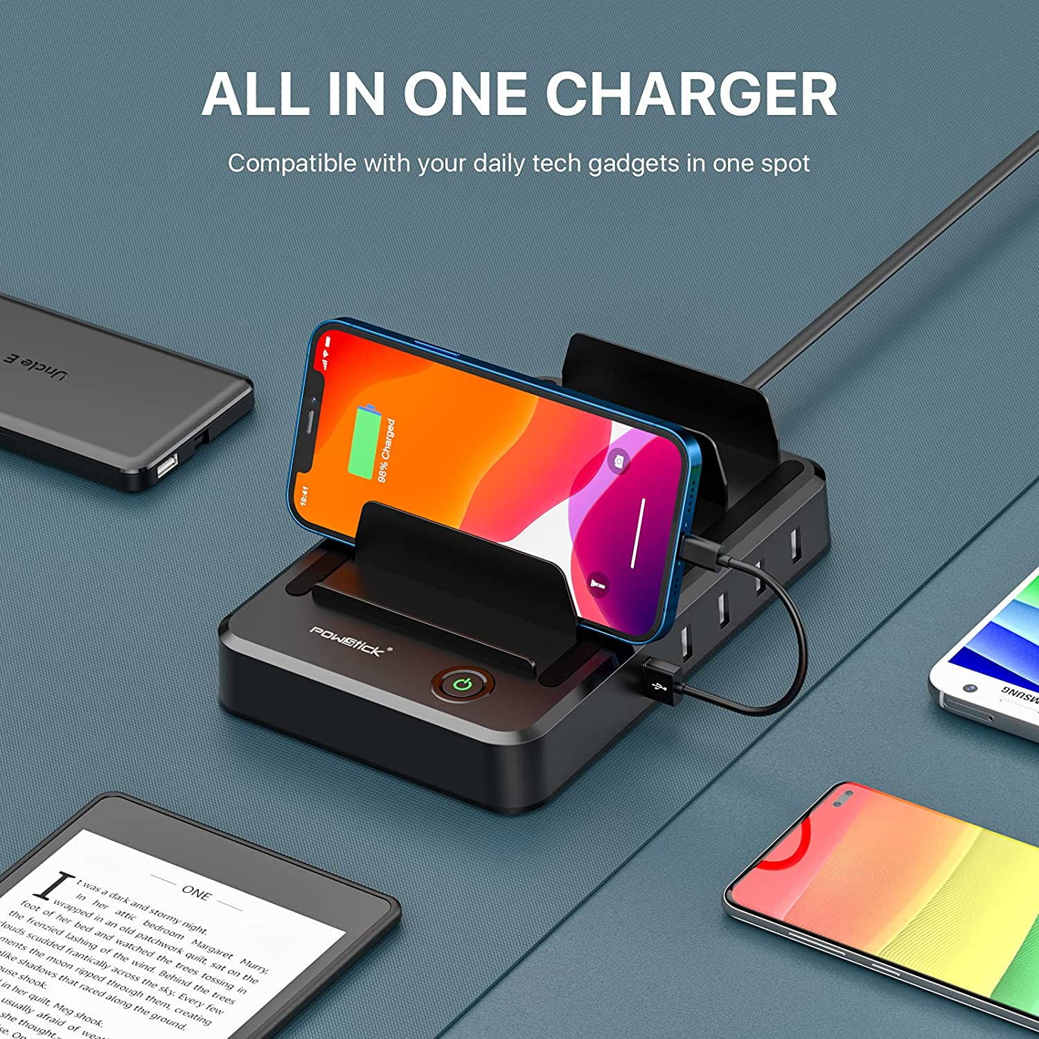 Multi USB Charger Station Organizer