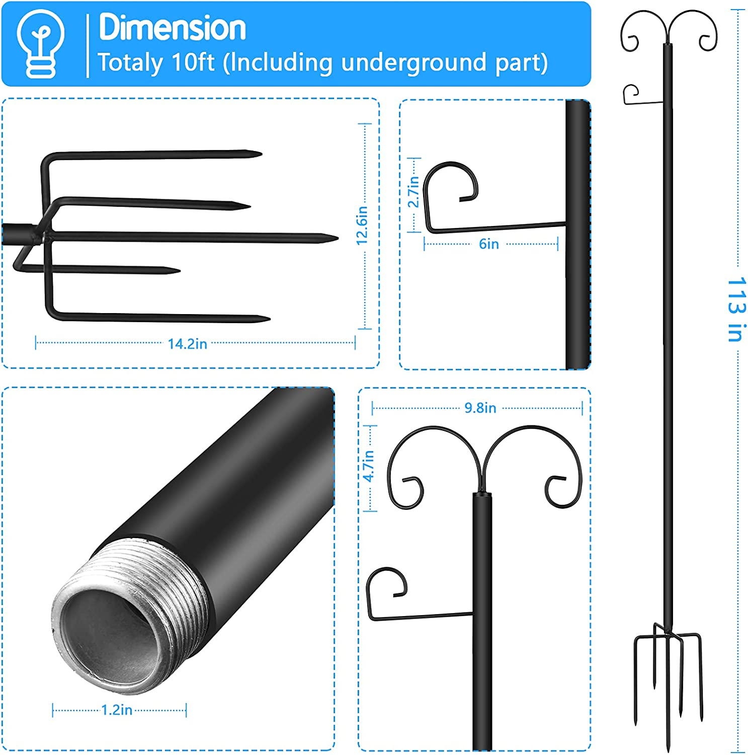 Outdoor Lights Metal Poles