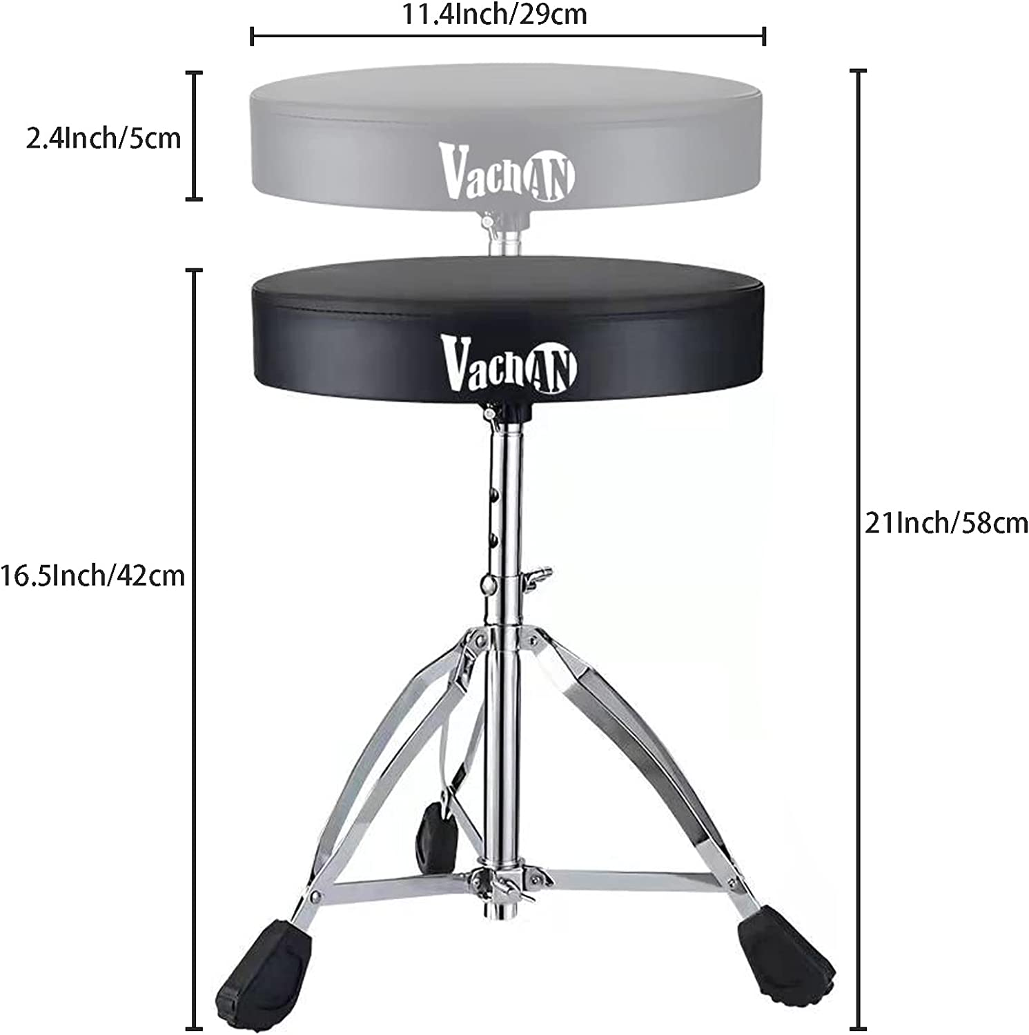 Adjustable Padded Seat Drum Throne