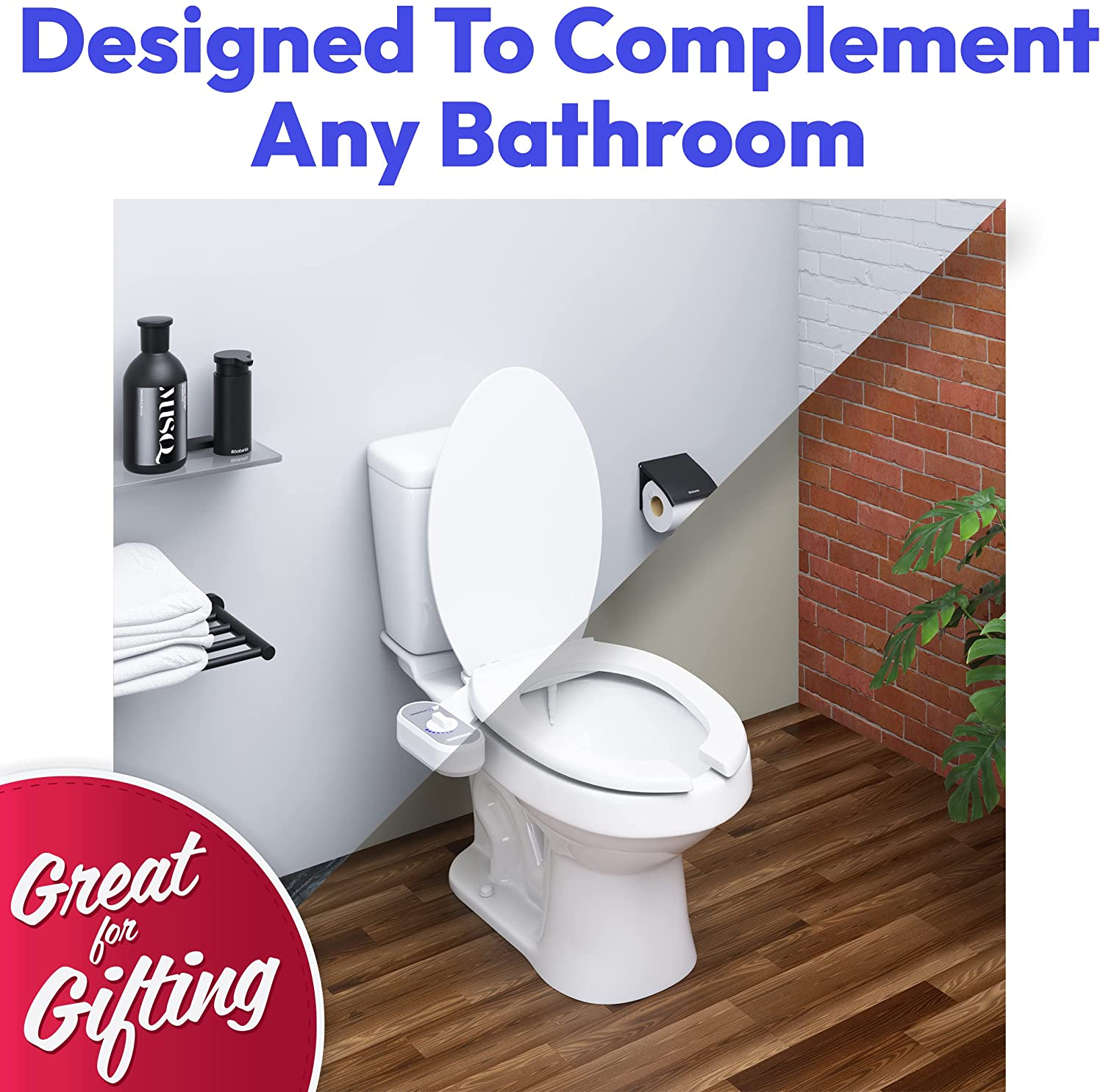 Non-Electric Bidet with Adjustable Fresh Water Jet Spray