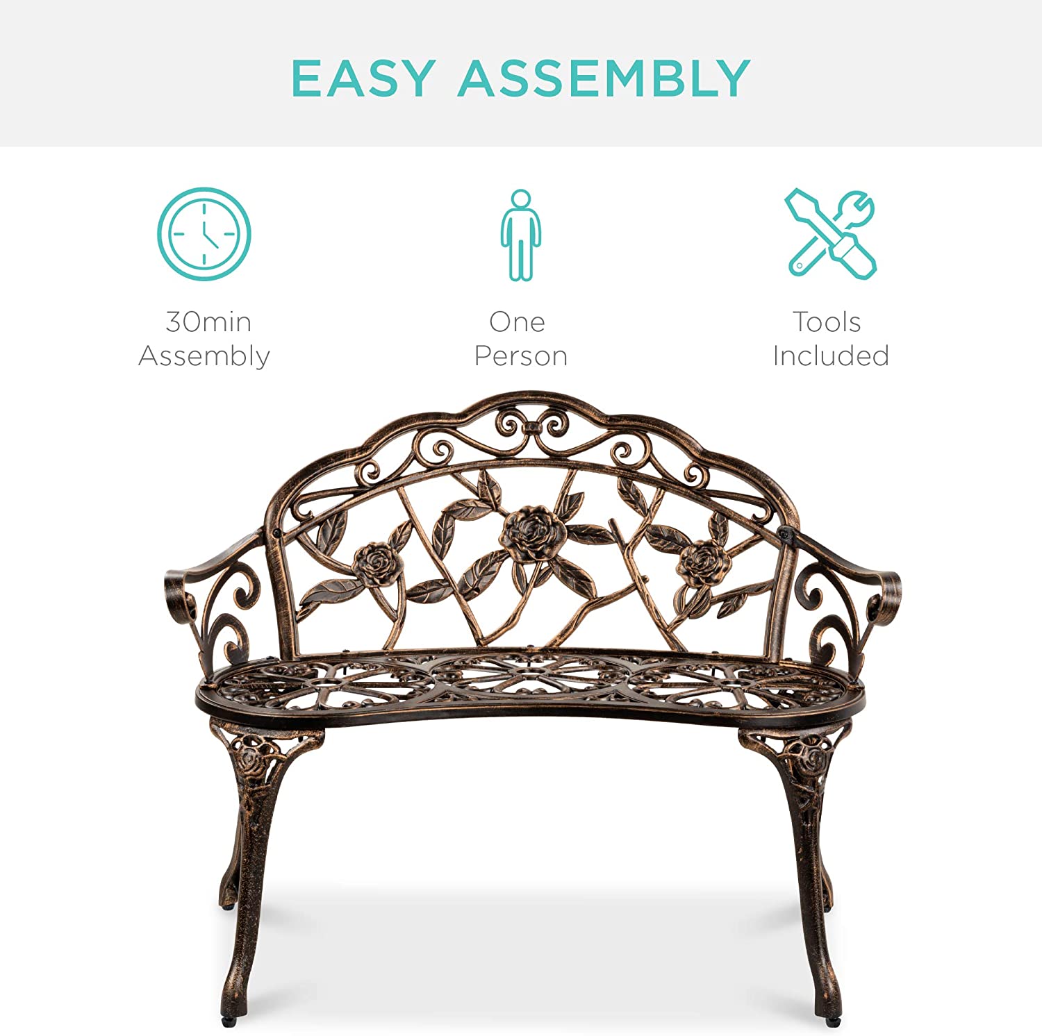 Steel Garden Bench Loveseat