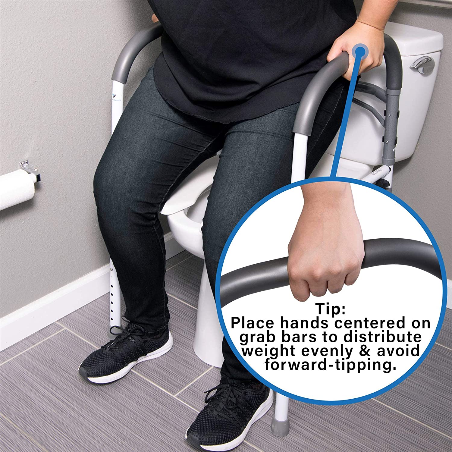 Deluxe Bathroom Safety Toilet Rail