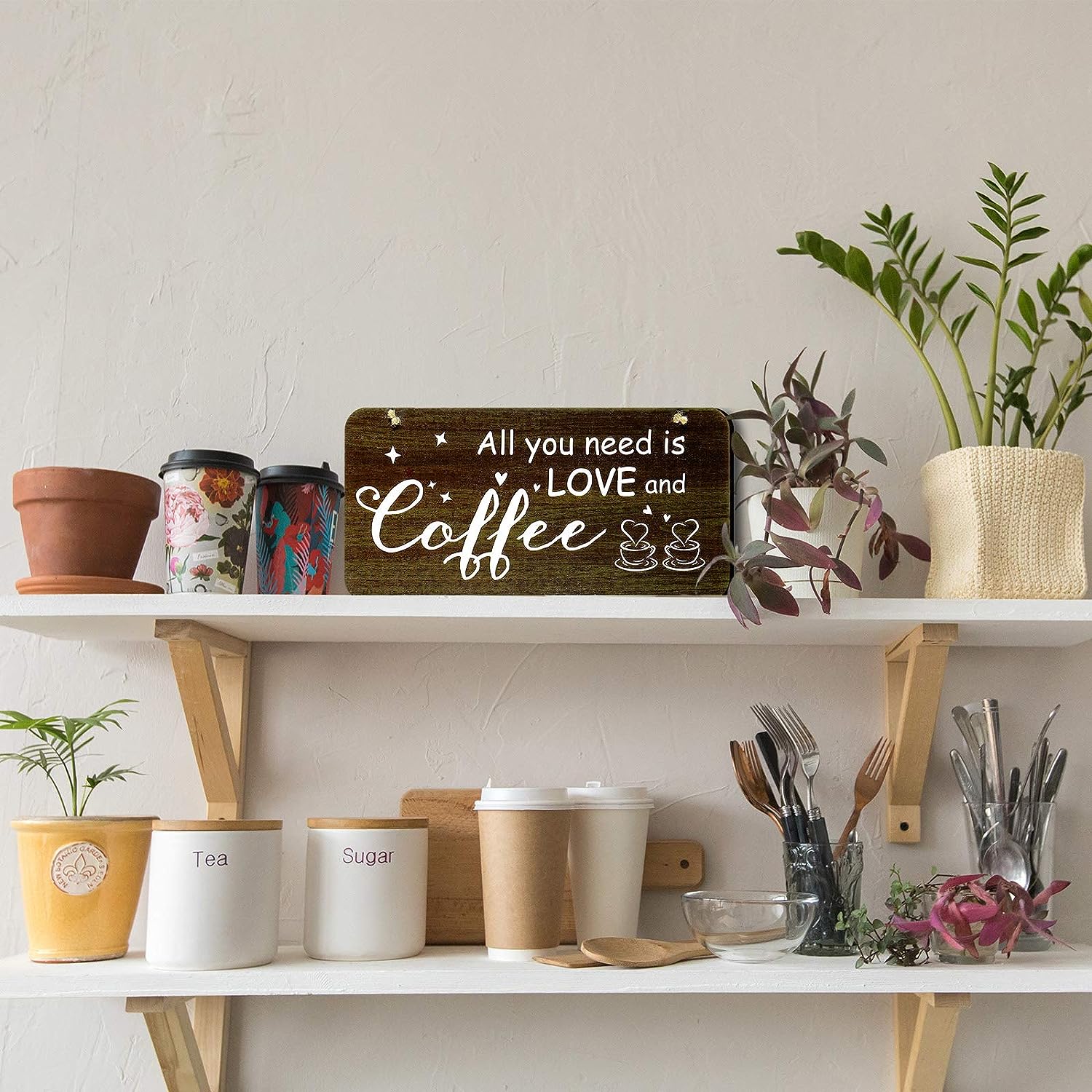 Rustic Wood Coffee Sign