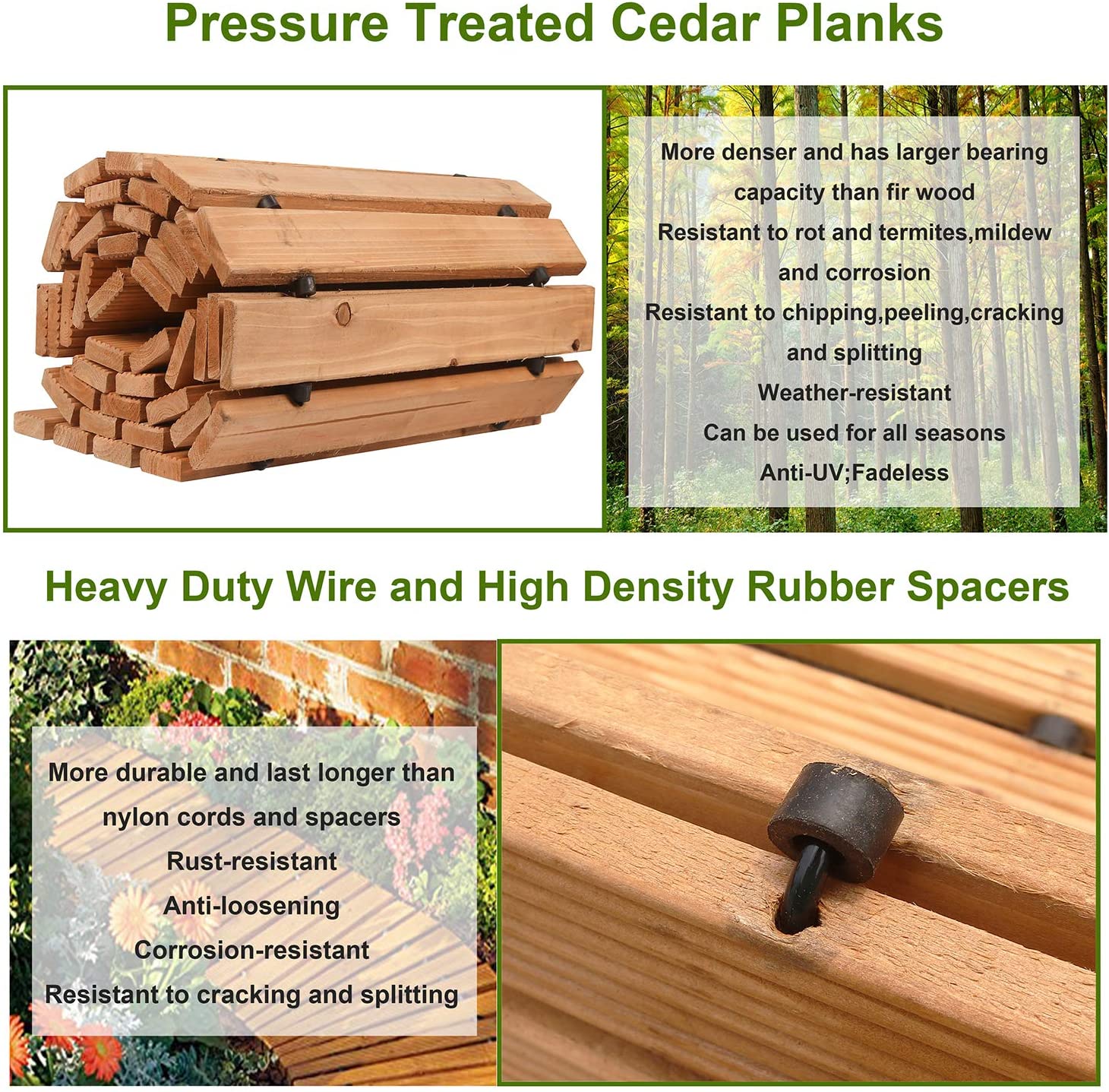 Wooden Garden Pathway Weather-Resistant