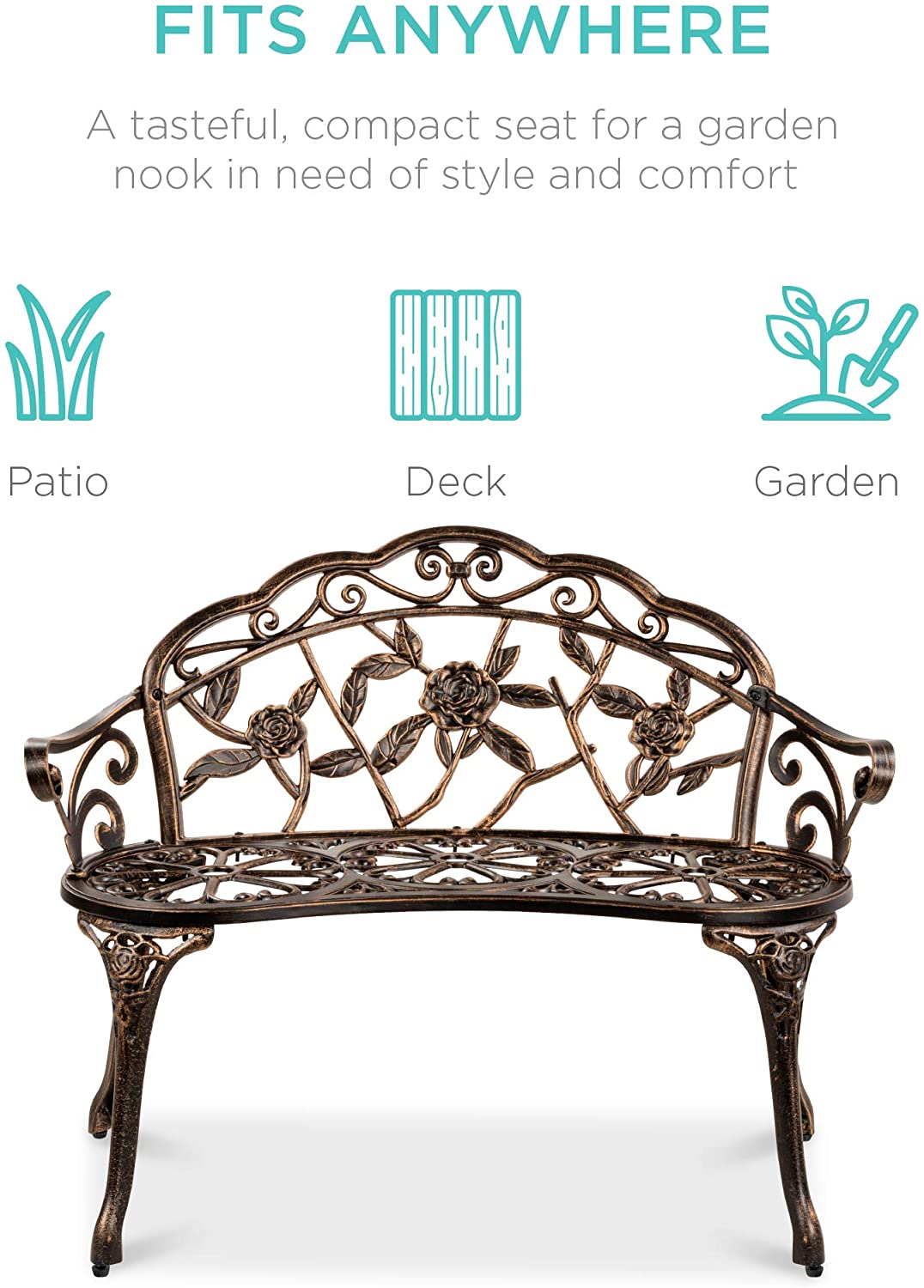 Steel Garden Bench Loveseat