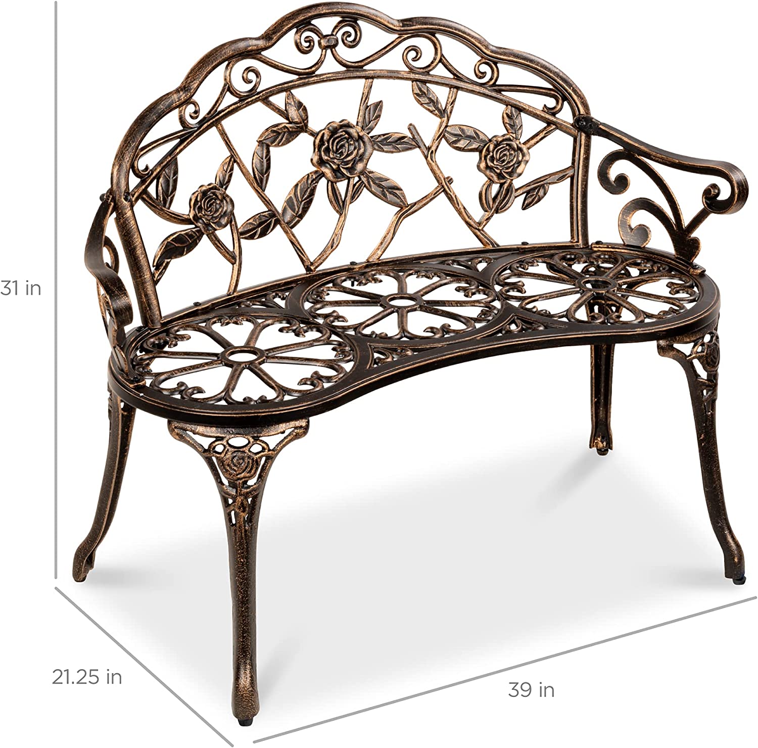 Steel Garden Bench Loveseat