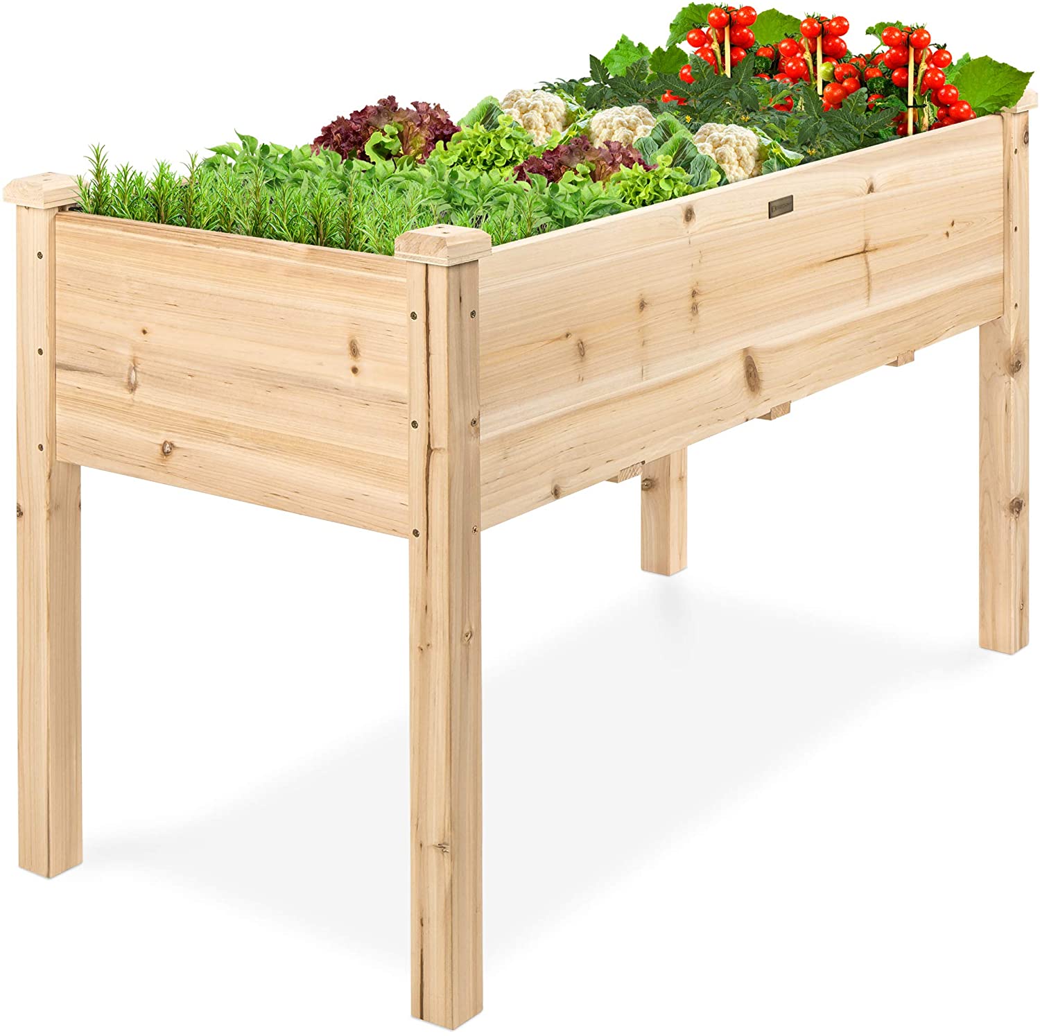 Elevated Wood Planter Box Stand
