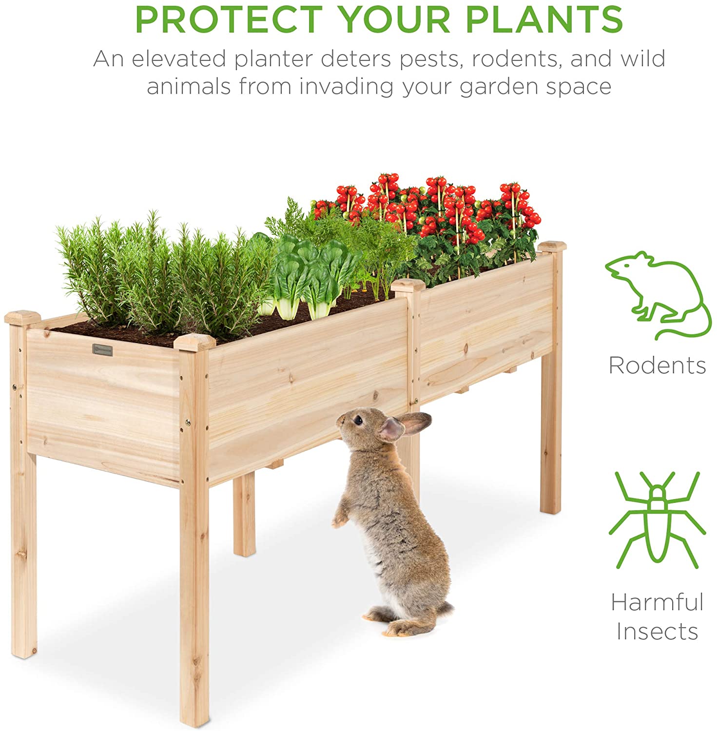 Elevated Wood Planter Box Stand