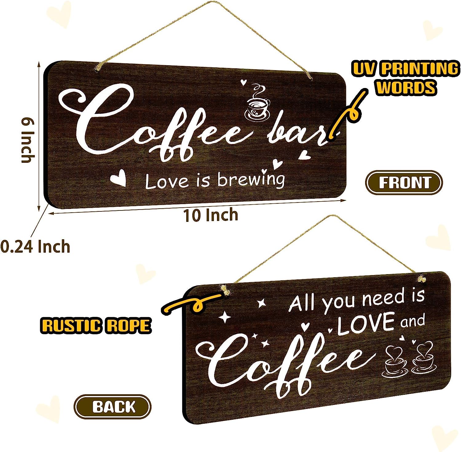 Rustic Wood Coffee Sign