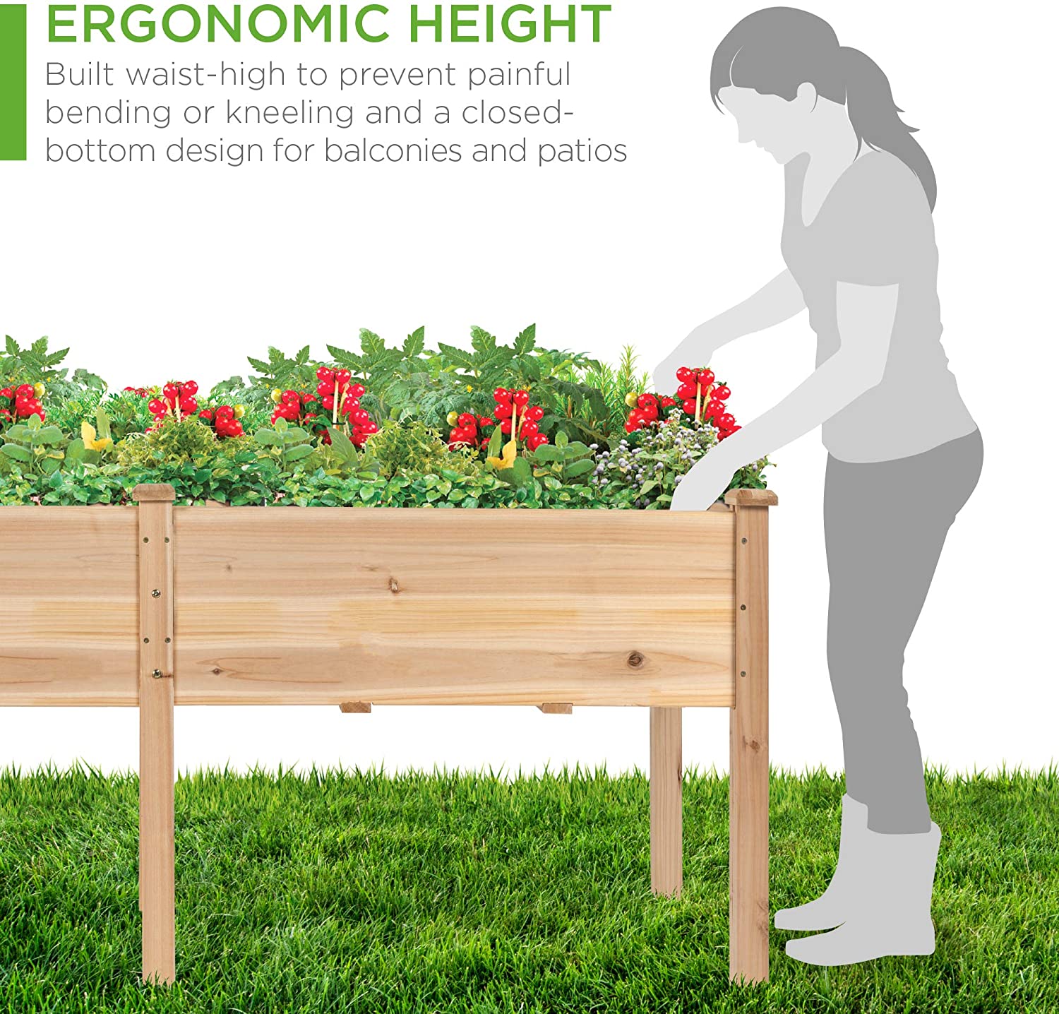 Elevated Wood Planter Box Stand