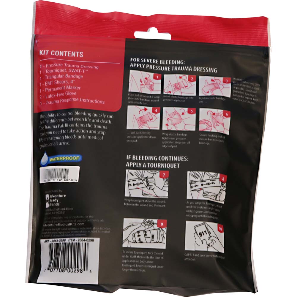 Adventure Medical Trauma Pak 3 - stop bleeding fast.