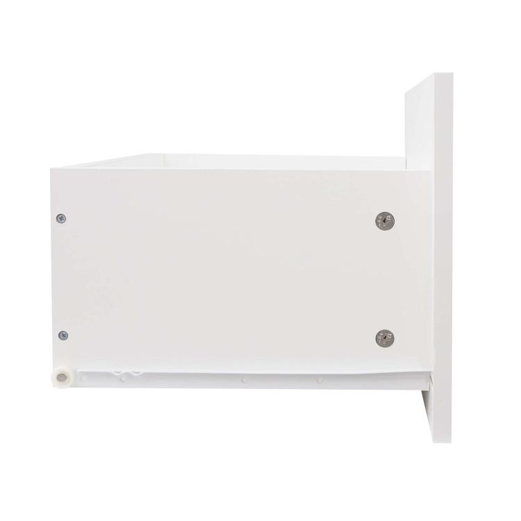 A Simpleness Creative Furniture High-Gloss TV Cabinet with LED Lights, Size: 47.24x15.75x15.75 inch(White) with blue led lights.