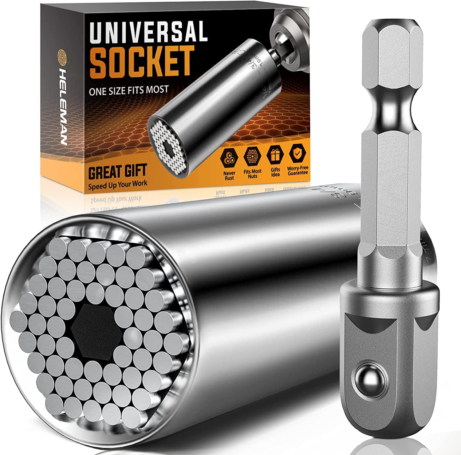 Super Universal Socket Tools Gifts for Men - Christmas Stocking Stuffers Mens Gift Socket Set with Power Drill Adapter(7-19 MM) Cool Stuff Gadgets for Men Women Birthday Gift for Dad Fathers Husband