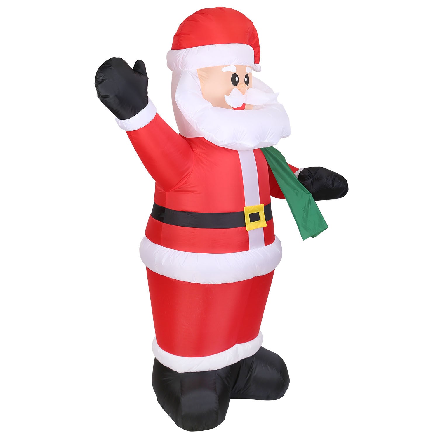 A group of 6.4ft Inflatable Christmas Giant Santa Claus Blow up Santa Claus with built-in blower and LED lights.