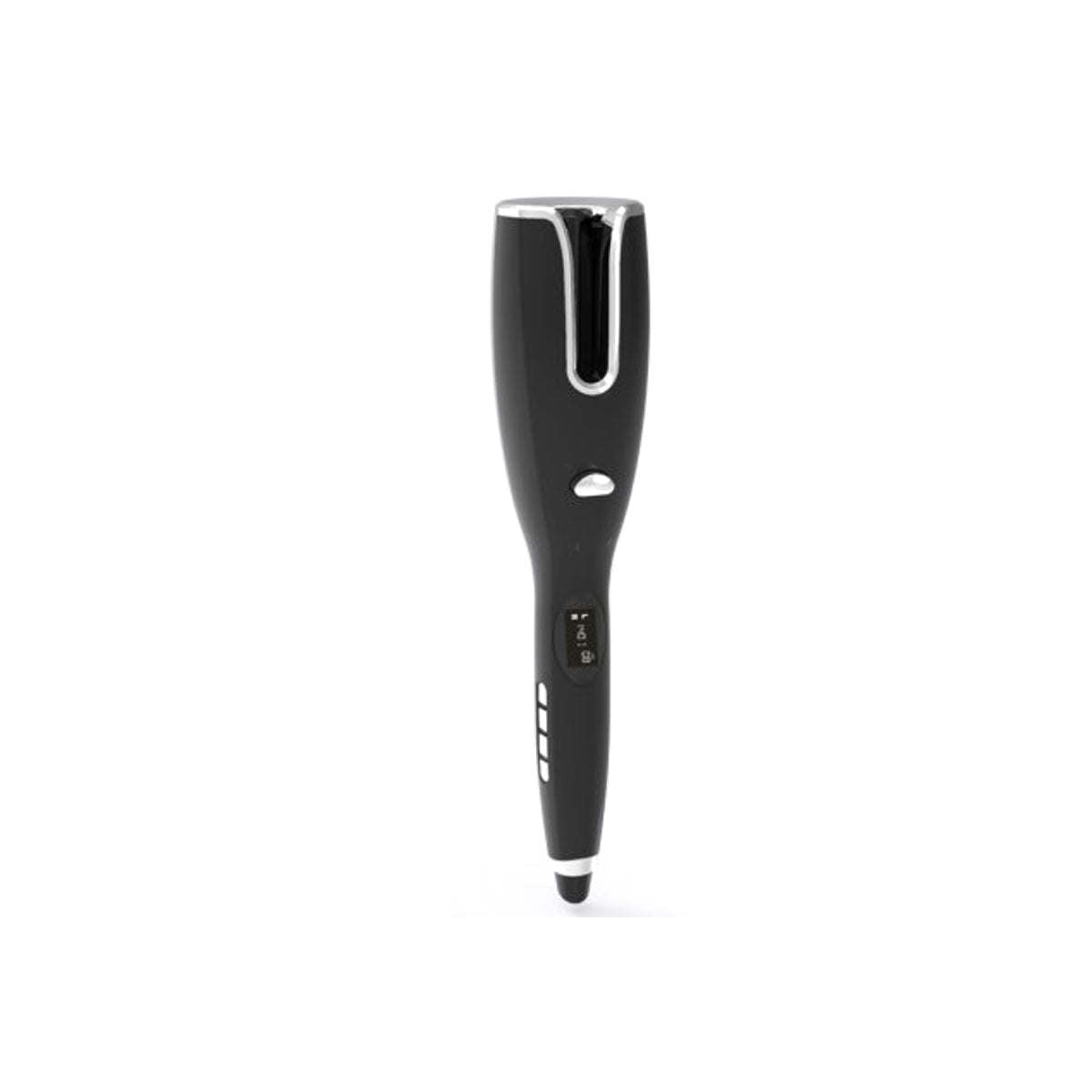 A photo of a woman with the Go Curly USB Charged Automatic Hair Curler.