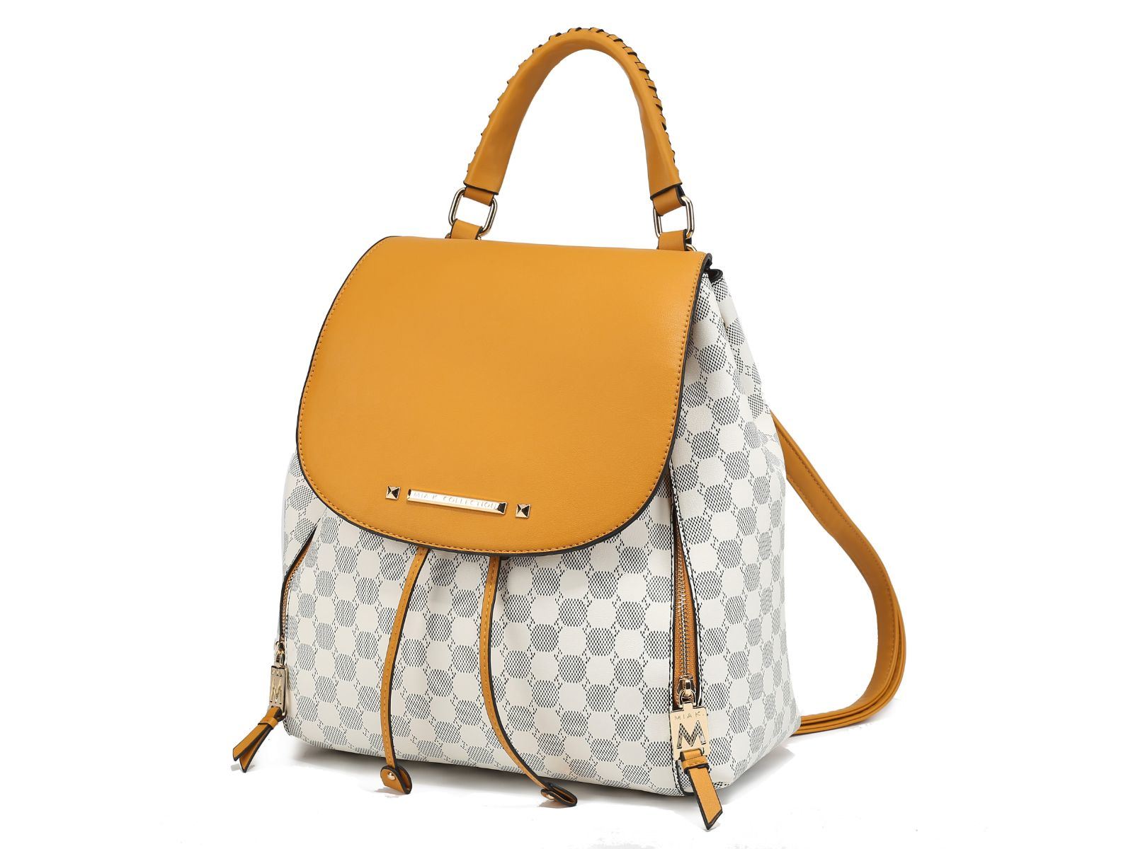 MKF Collection Kimberly Circular Print Backpack by Mia k in green and white.