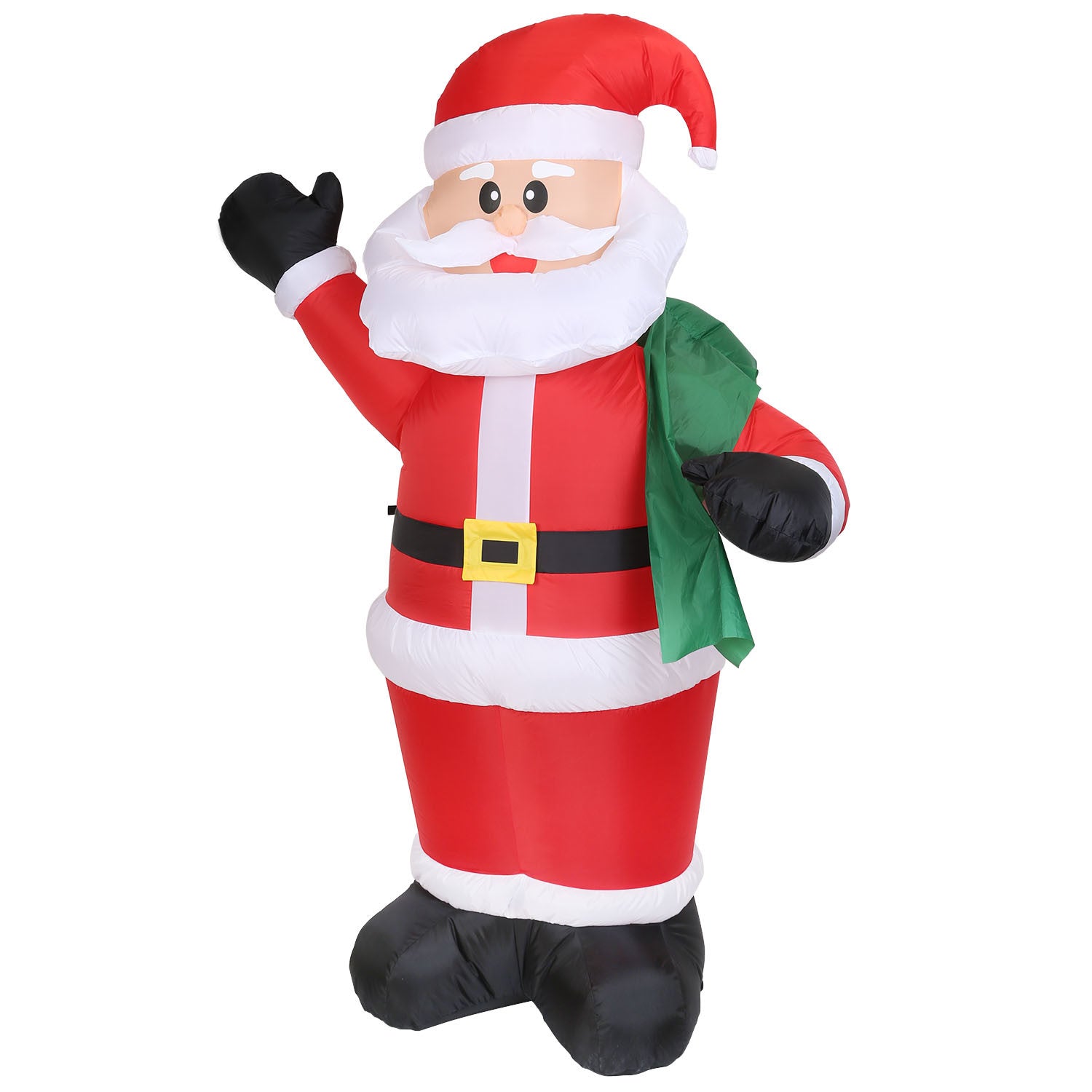 A group of 6.4ft Inflatable Christmas Giant Santa Claus Blow up Santa Claus with built-in blower and LED lights.
